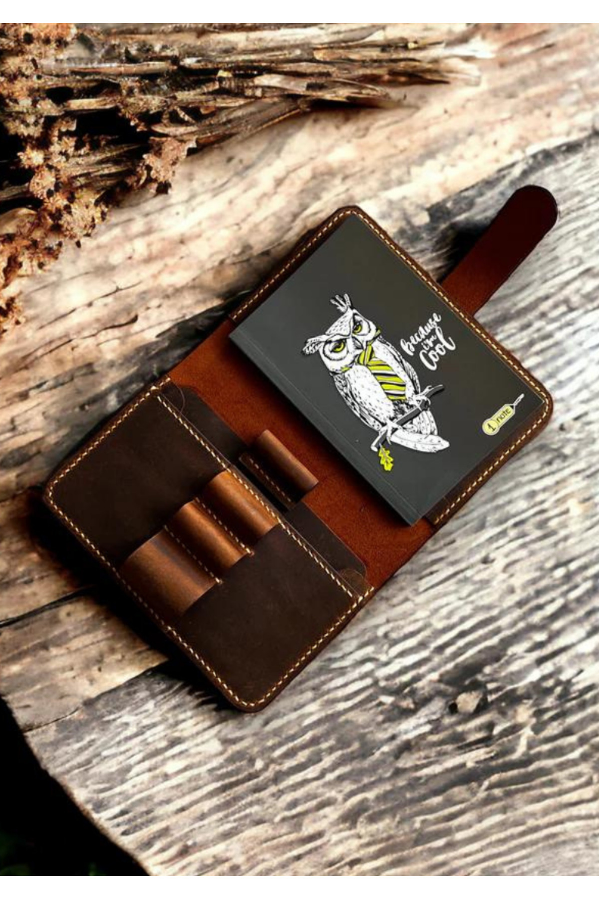 کیف پول مردانه آبی سرمه ای Safir Leather | NotDefteriPasaportCüzdan اورجینال - تصویر 3