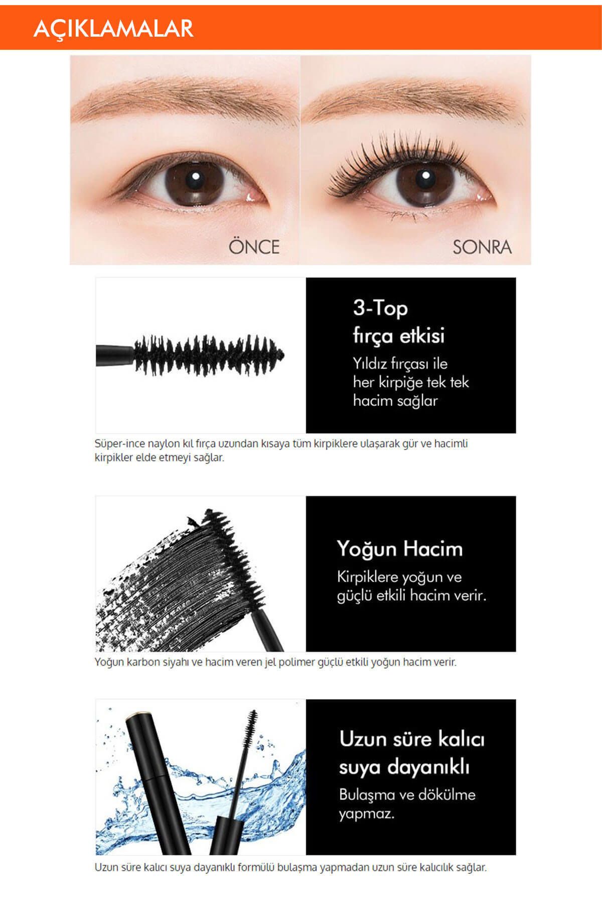 ریمل حجم دهنده مگا ضد آب، ریمل حجم دهنده قوی (DEEP VOLUME) Missha