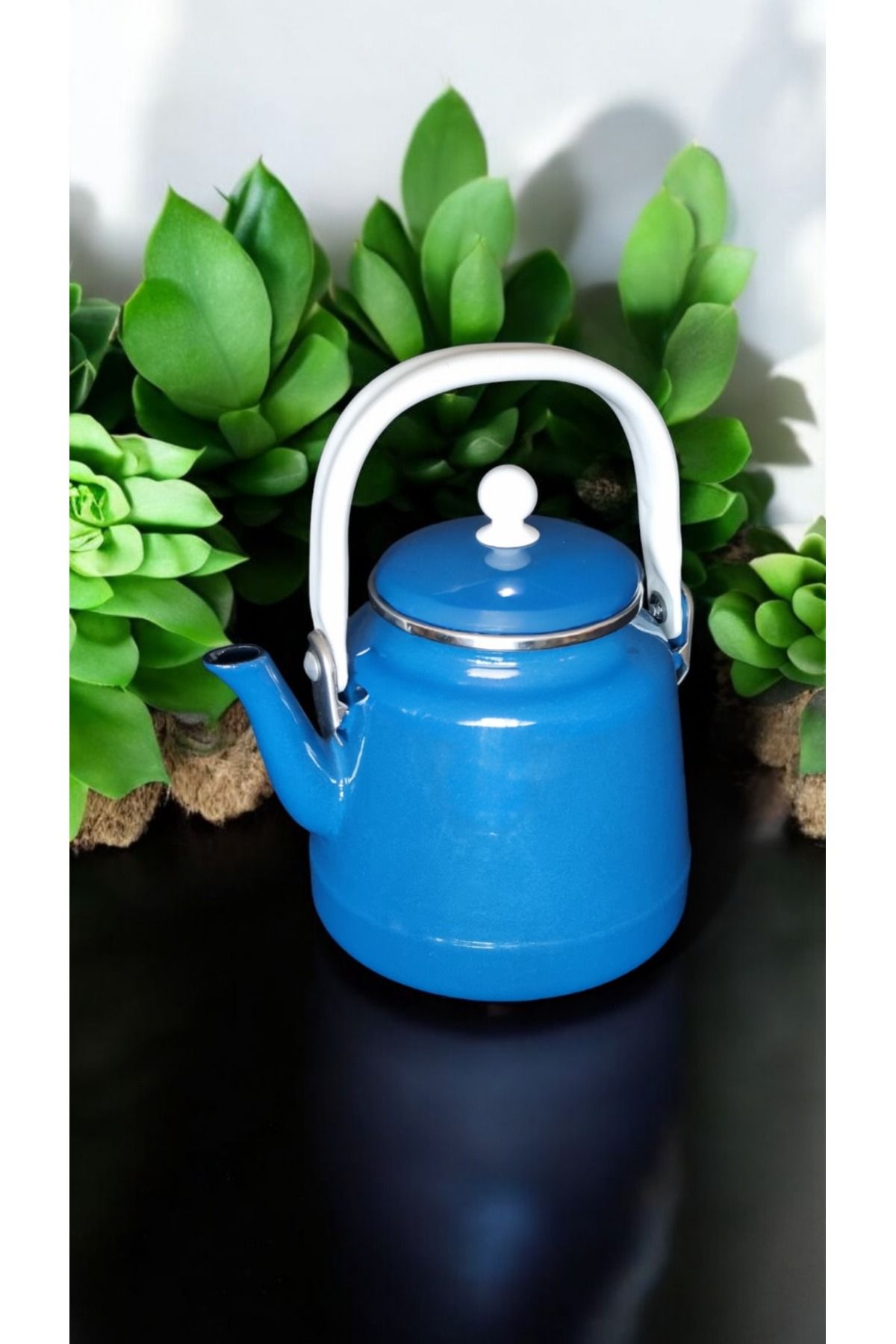 Emaye Demlik Üstten Saplı 1,5 Litre Mavi