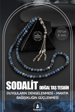 OSMANLI DOĞAL TAŞ Sodalit Doğal Taş Tesbih 99luk - 6mm