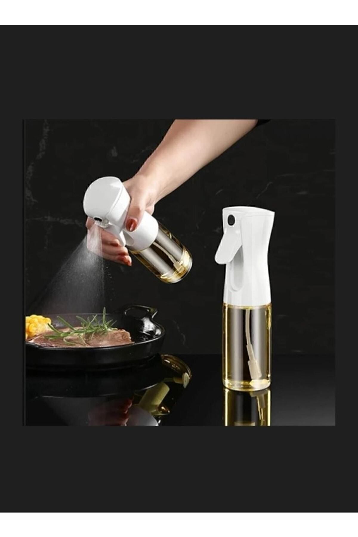 Sprey Yağdanlık Airfryer Için Yağdanlık Püskürtmeli Beyaz Sprey Cam Şişe