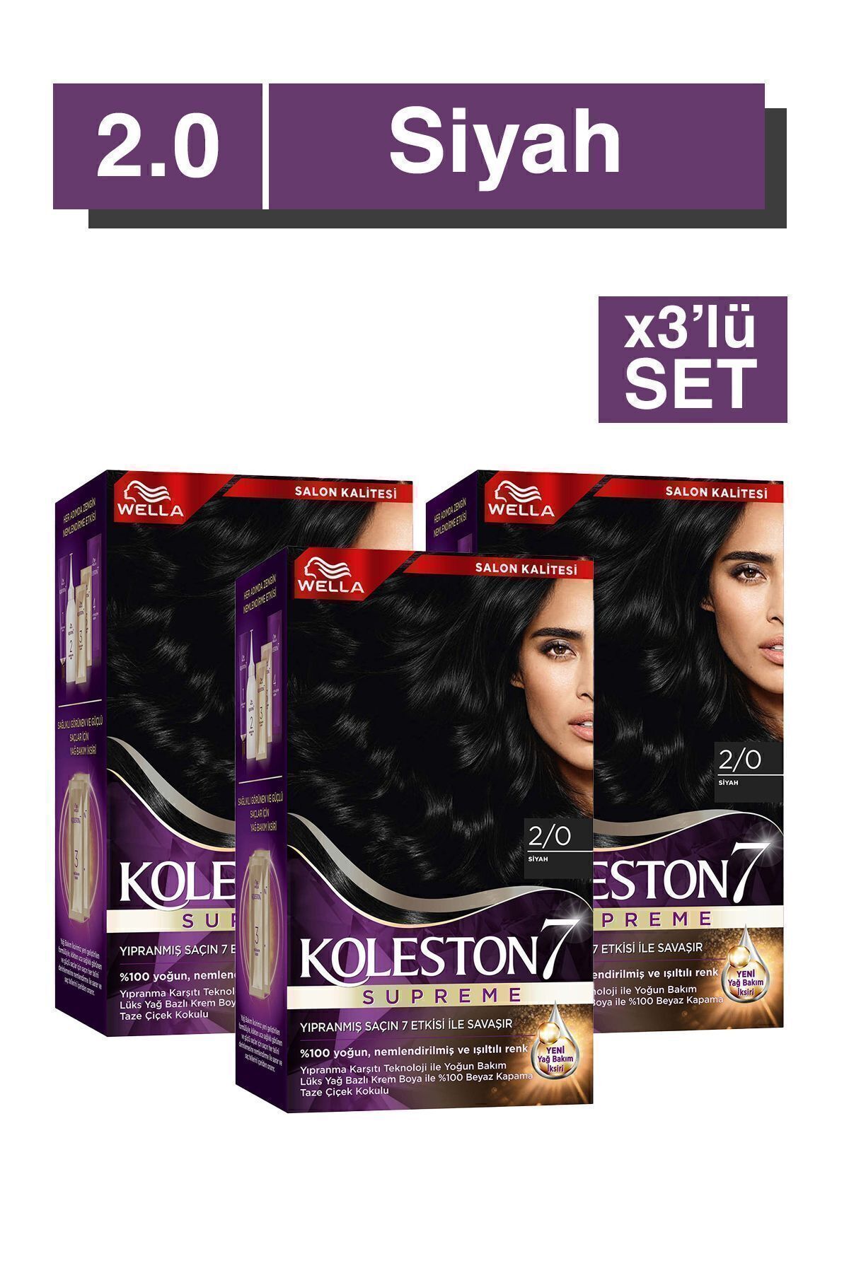 رنگ موی کولستون سوپریم 2/0 مشکی Wella
