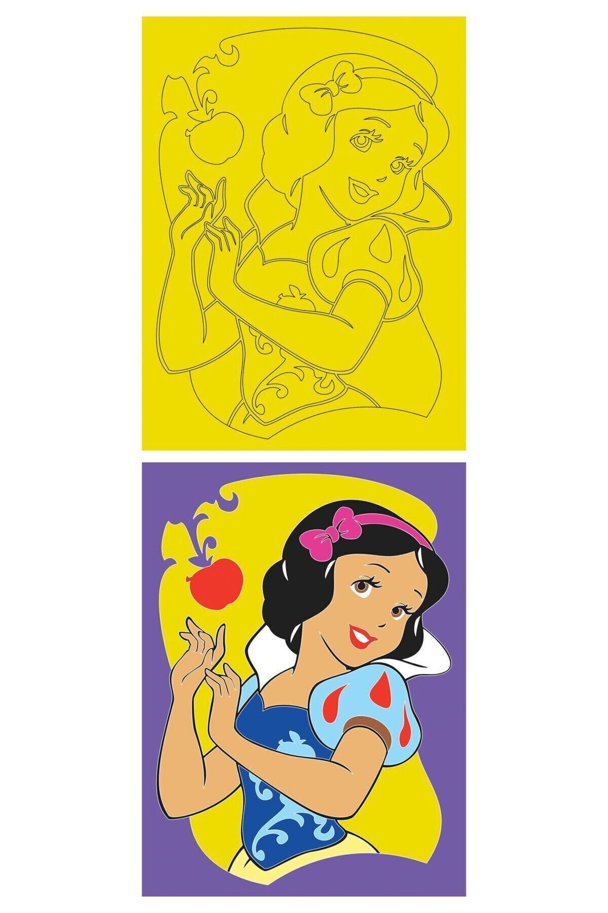 دیزنی پرنسس ۵ تکه سایز بزرگ A4 – ست کارت نقاشی با شن دخترانه، قلعه قرمز KB-D-054