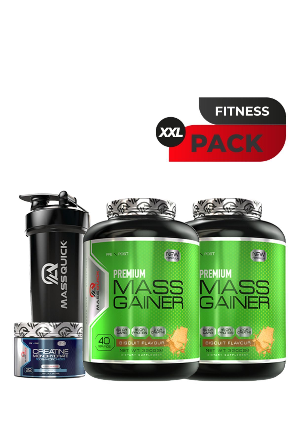 massquick Fitness Pack Xxl - Bisküvi Massgainer Ve Creatine