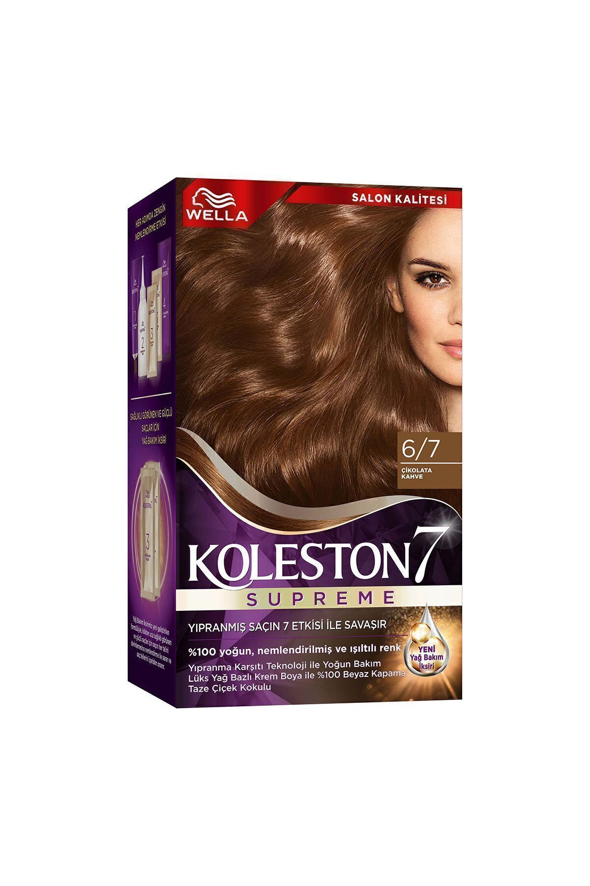 رنگ مو چند زنانه Koleston Supreme Hair Dye 6 7 شکلات قهوه X2 مجموعه Wella