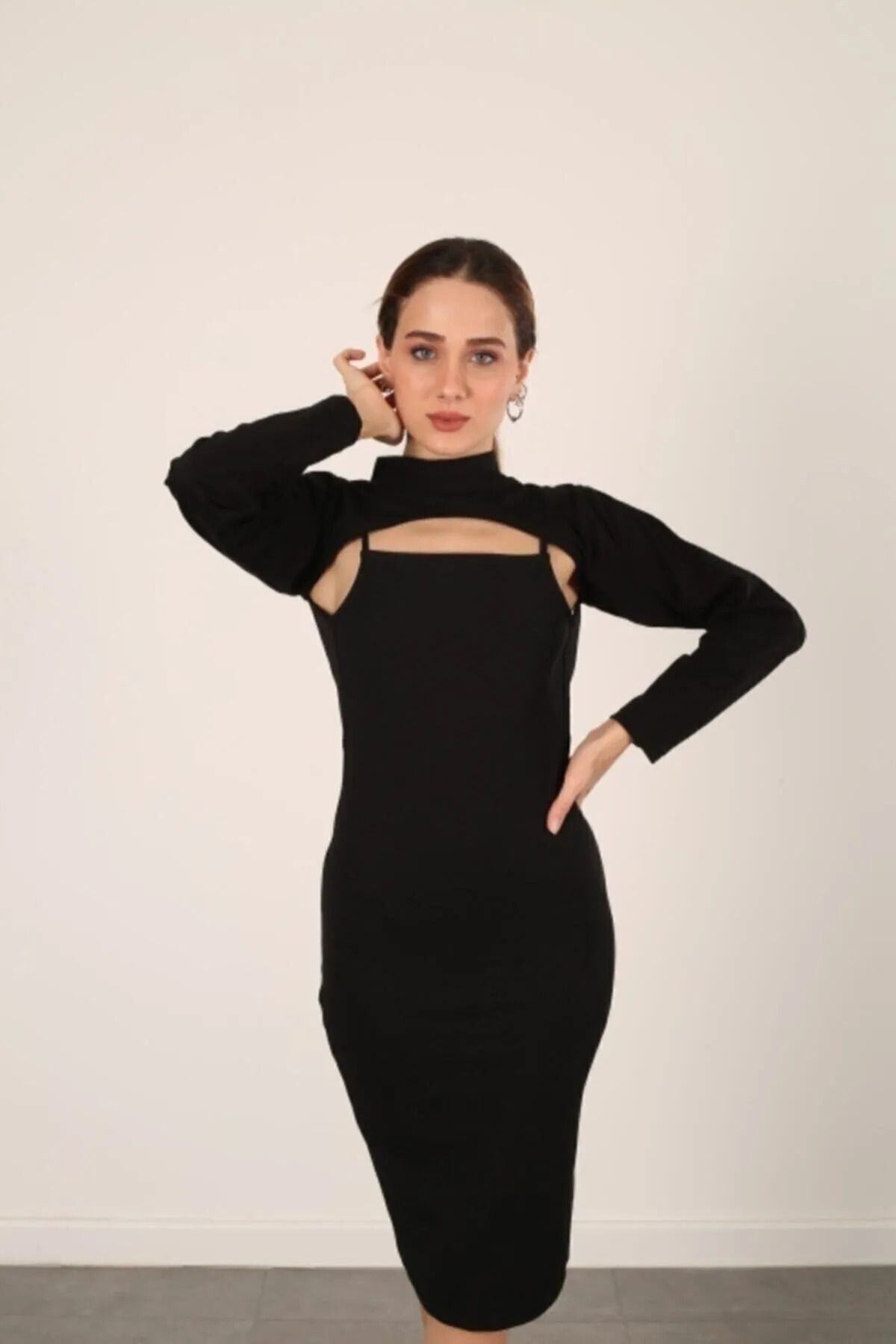 CrazyShopping Bumbac Pieptănat Compact, 100% Bumbac, Guler Pentru Gât, Mâneci Lungi - Guler Pentru Gât Hijab Pentru Femei Femeie - One Size