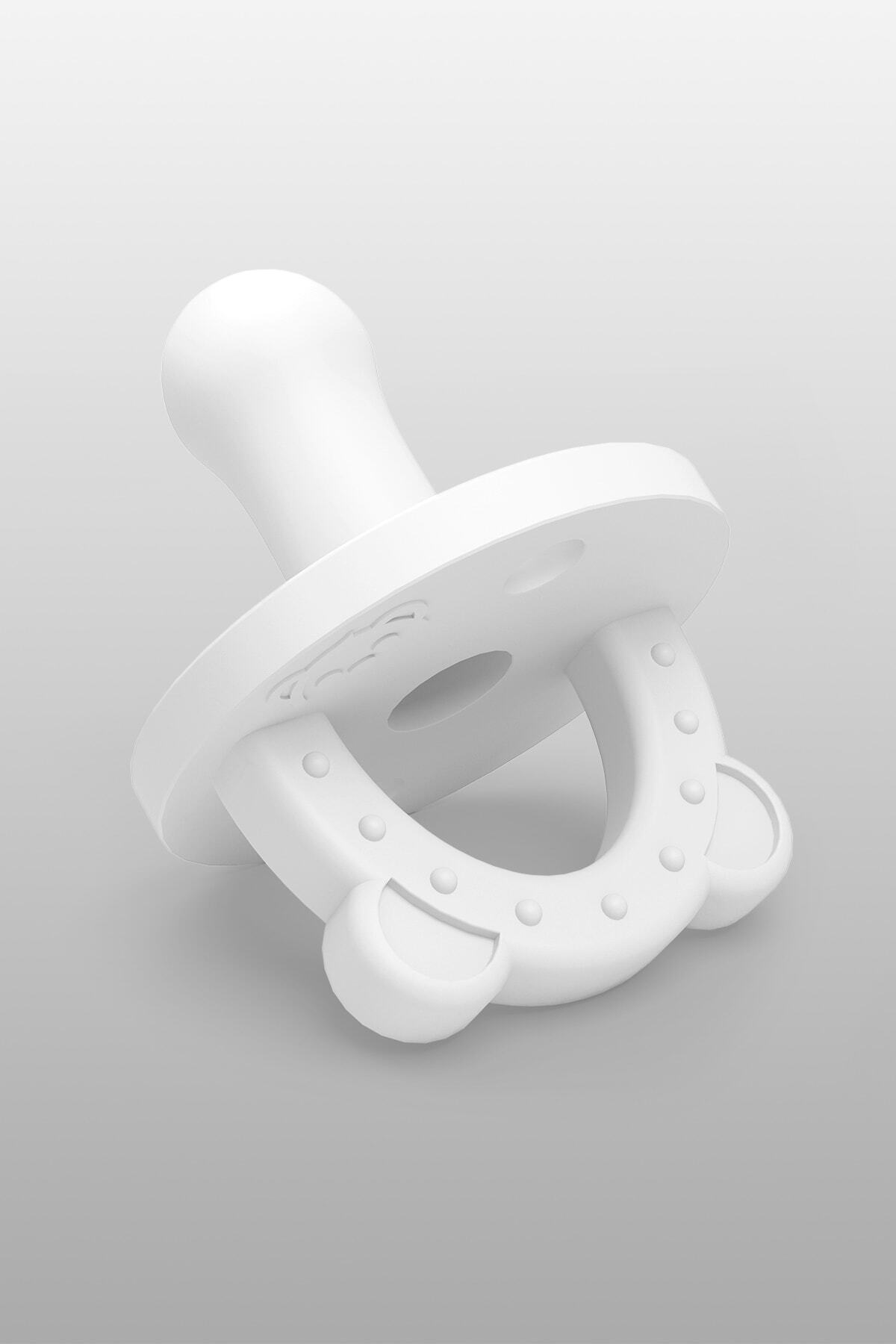 lujobear Silikon Emzik Ve Diş Kaşıyıcı White  Stage 2 Dişli Bebekler Için  +6ay fotoğrafı 4 (önizleme)