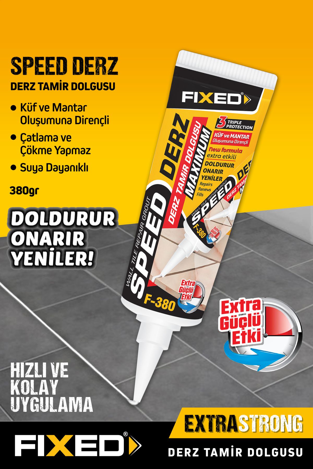 F-380 FAYANS MERMER SERAMİK DERZ TAMİR DOLGUSU 380 GR BEYAZ