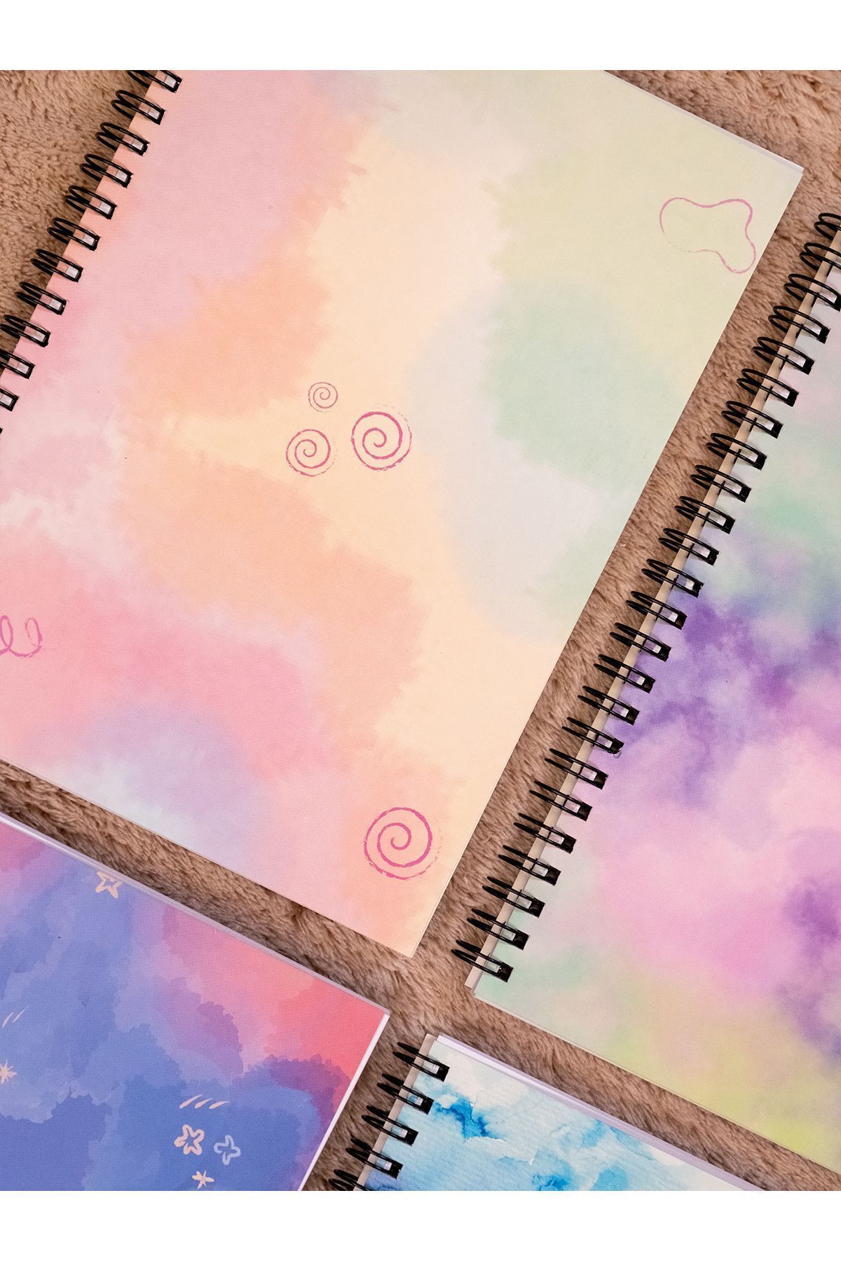 Fobinote-Spiral School Notebook 80 sheets Set of 4 - A5 Size Checkered Notebook 2