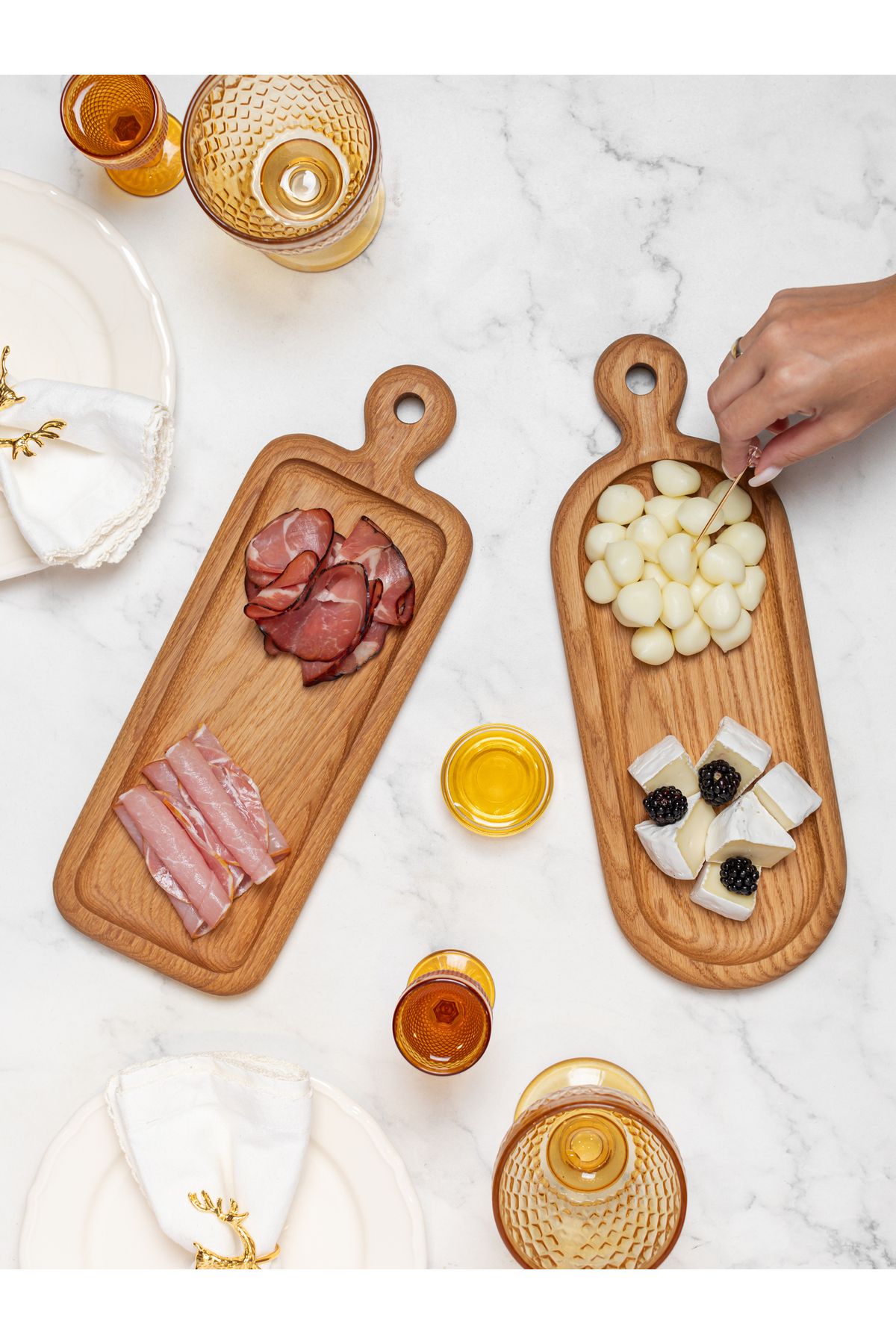 Wooden 2-Piece Serving Board - Steak Serving - Wood Serving Plate - Serving Plate - Wood Set