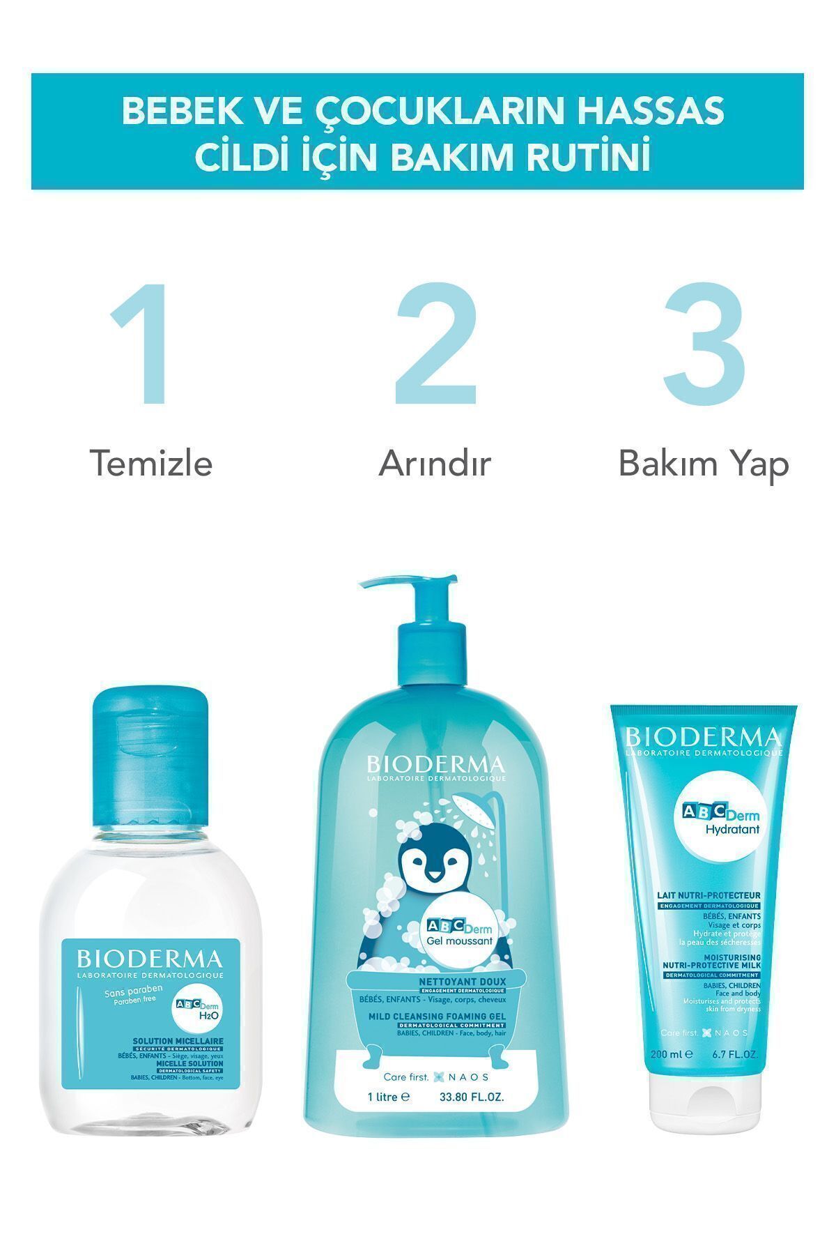 Abcderm Foaming Cleanser Bebek Ve Çocuk Saç & Vücut Yıkama Jeli 200ml