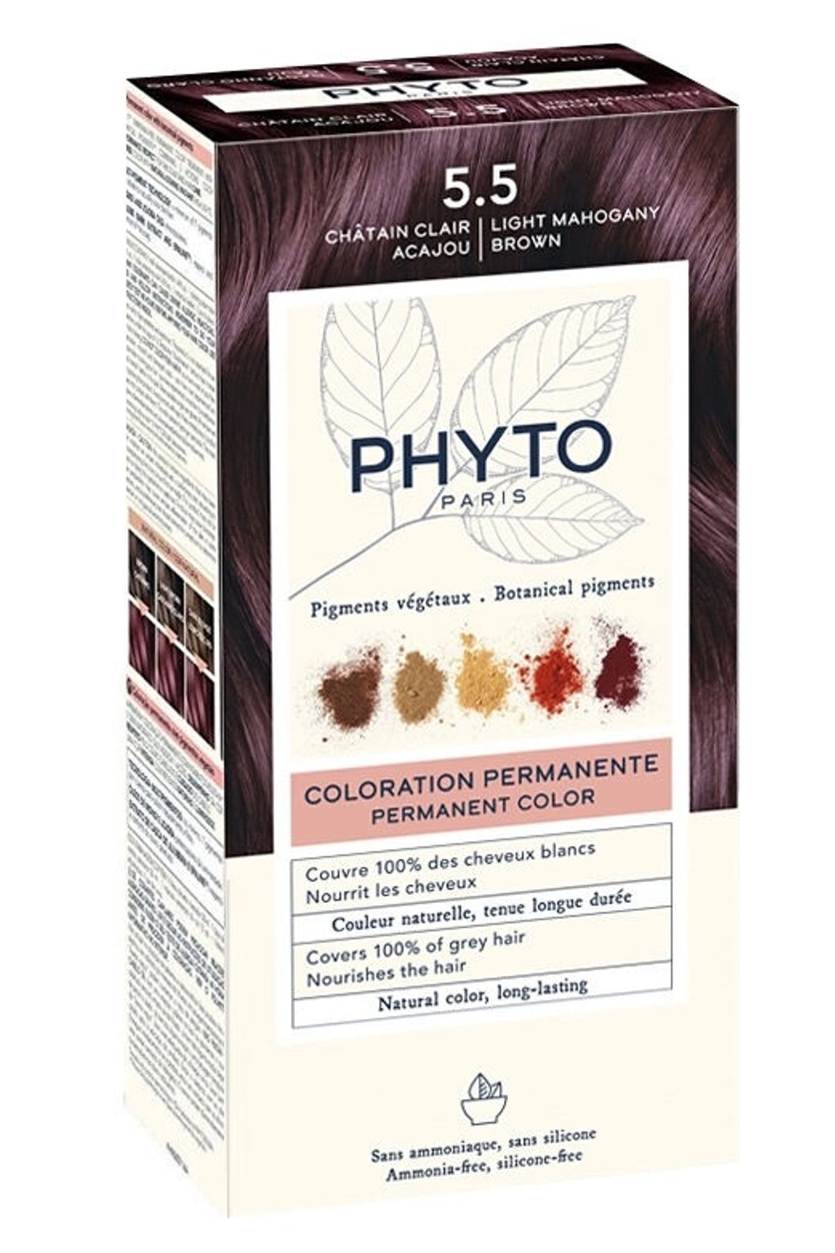 رنگ موی گیاهی رنگ - 5.5 آکاجو شاه بلوطی روشن Phyto
