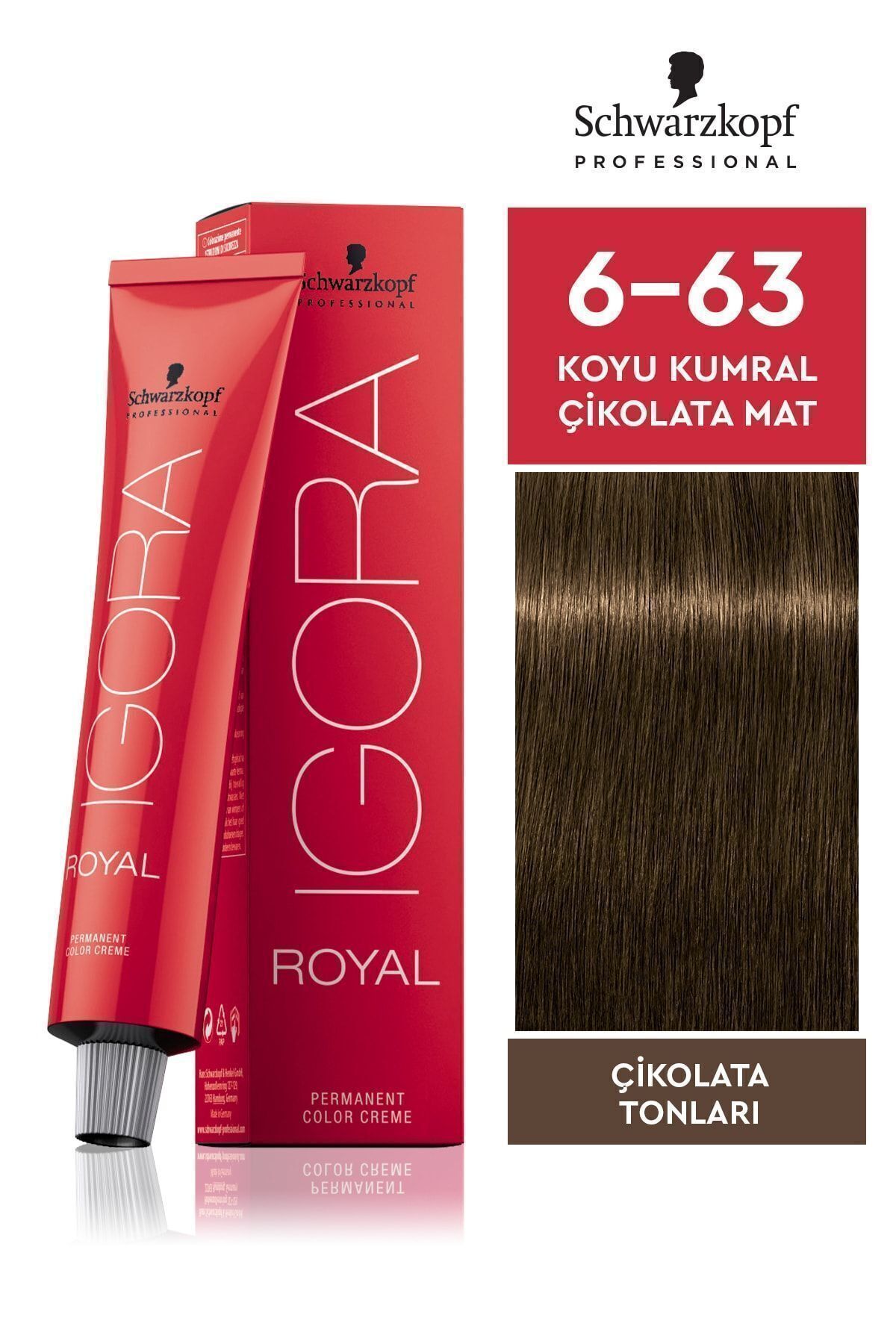 رنگ مو زنانه تیره KUMAL CHOCOLATE MATTE ROYAL 6 63 DYE 4045787207002 Igora