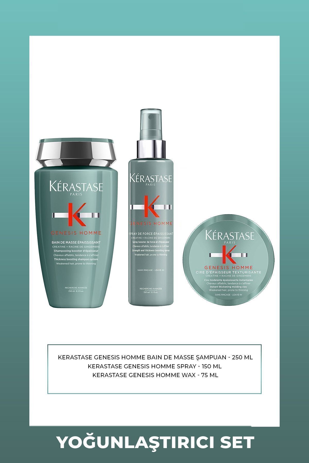 ست 3 تکه تقویت کننده ضد چرخش - حجم دهنده Kérastase Genesis Homme Kerastase