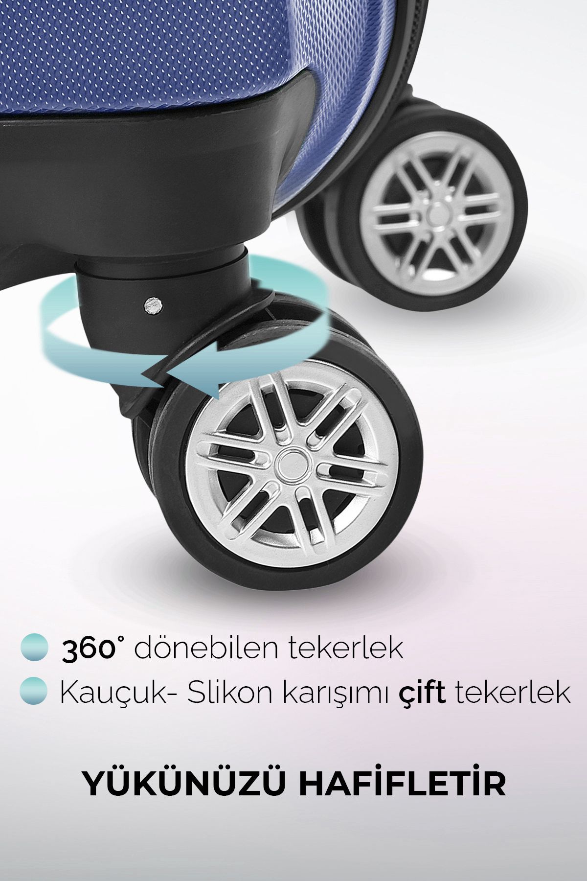 Elmas Model Lacivert Kabin Boy Valiz Bavul