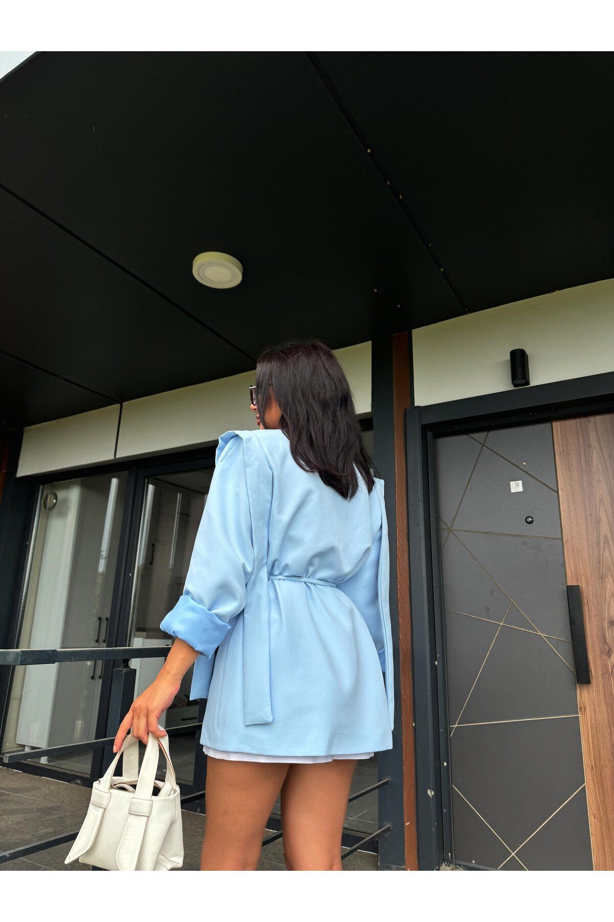 ZF BUTİK-Design Tie-Up Oversize Blazer Jacket 6