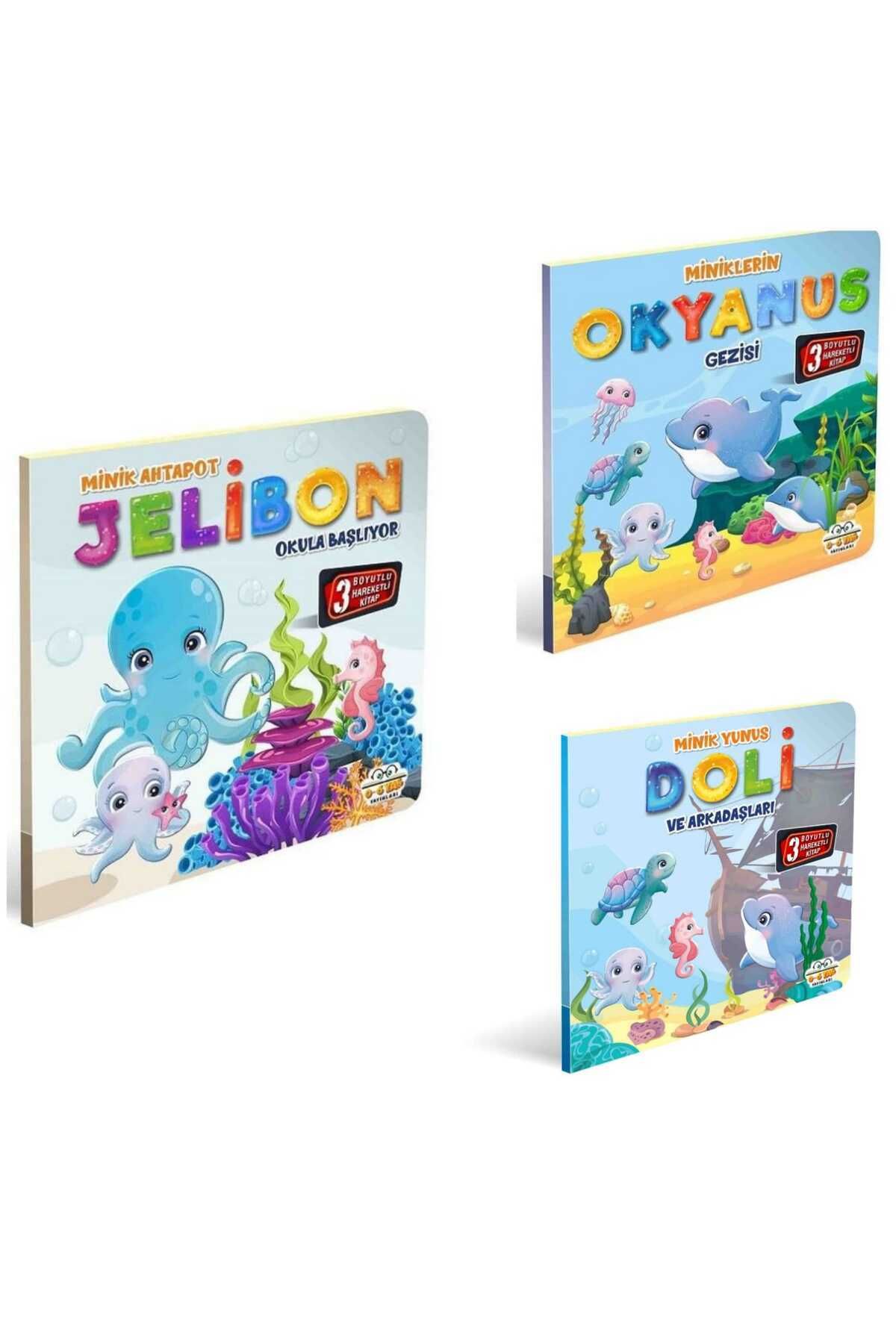 0-6 Yaş Yayınları 3 Boyutlu, Hareketli Kitaplar Okyanus Serisi 3 lü Set Pop-up Kitaplar