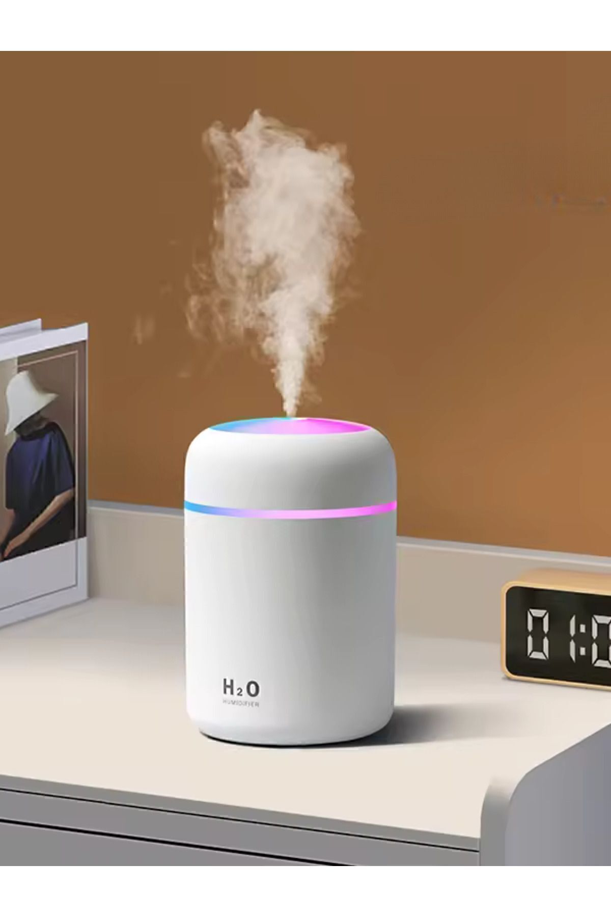 300 Ml Ulrasonik Hava Nemlendirici Buhar Makinesi Ve Aroma Difüzörü H2o