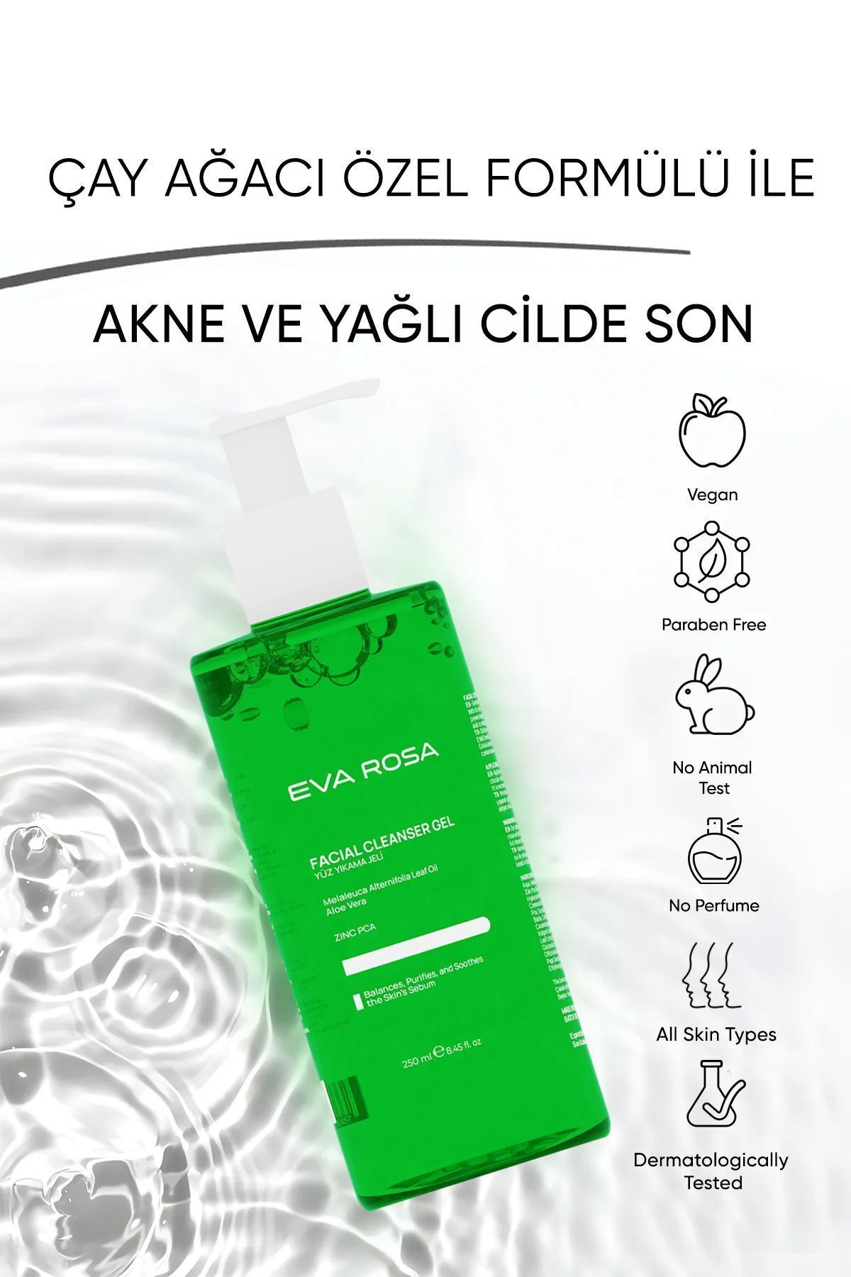 Siyah Nokta Ve Sivilce Karşıtı Yüz Temizleme Jeli 250 ml (SEBUM ORANINI DENGELER) — yüztemizlemejeliyeşil — تصویر 2 از 7