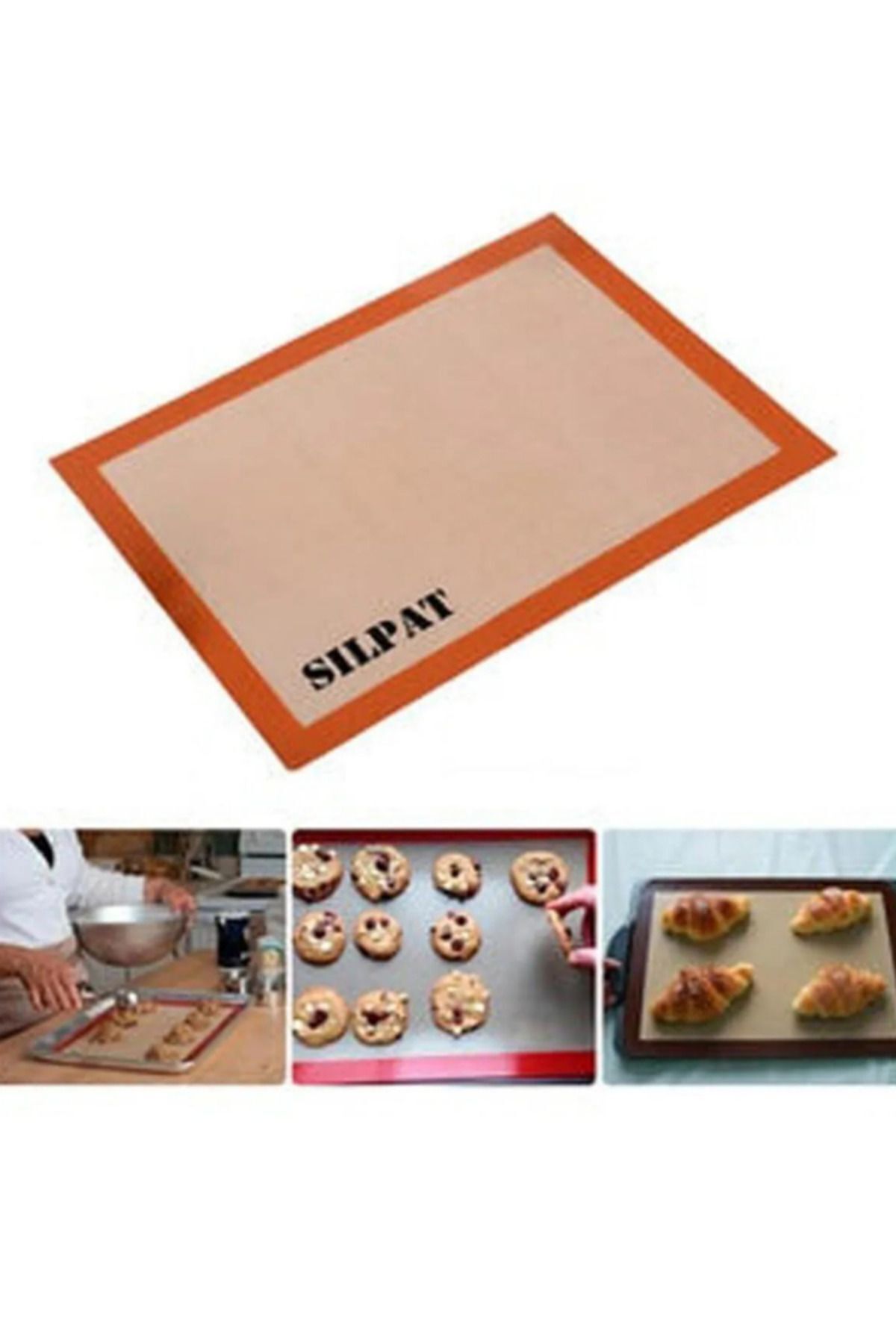 Acarlar Ticaret Fırınlanabilir Kendinden Yağlı Silikon Pişirme Matı-Hamur Açma Matı 30x40