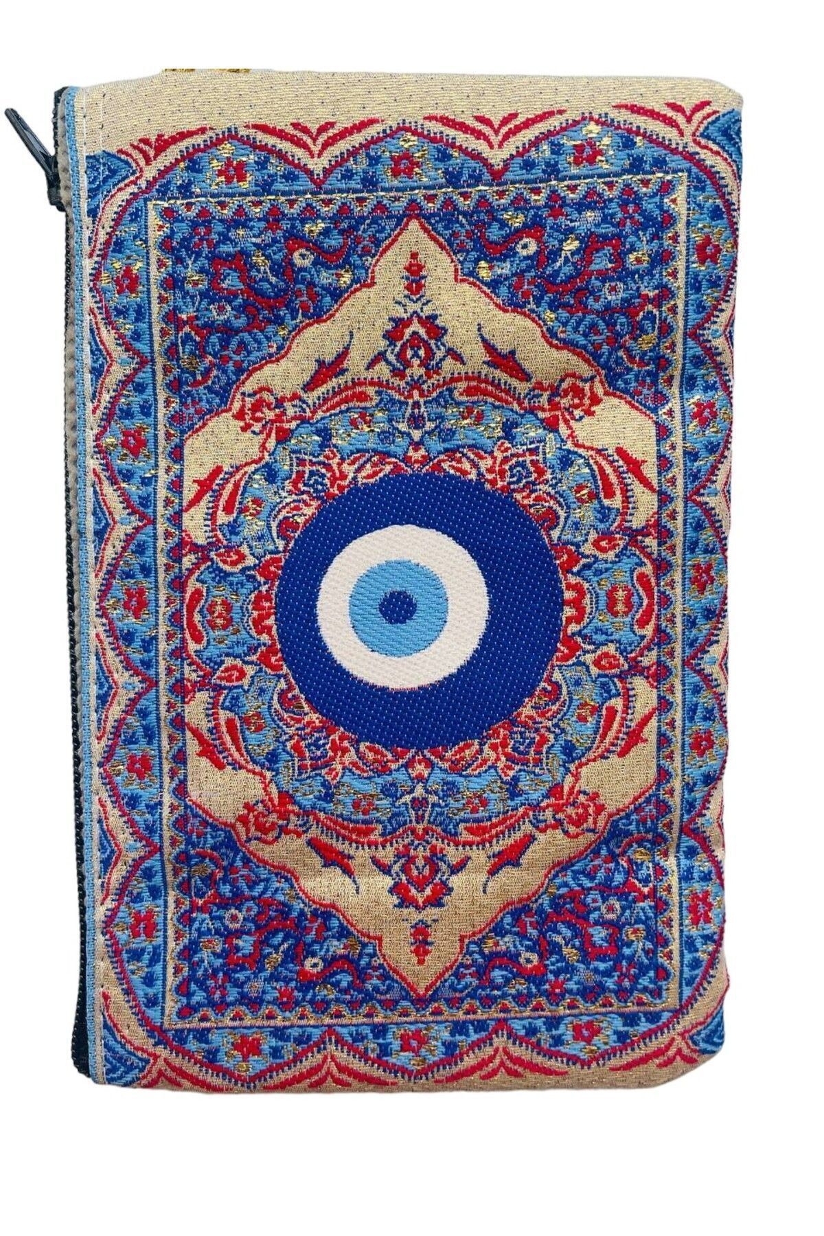 کیف پول زنانه متوسط زنانه شیک زیپ دسته روکش شده با الگوی فرش 15X10 GALATA GIFT