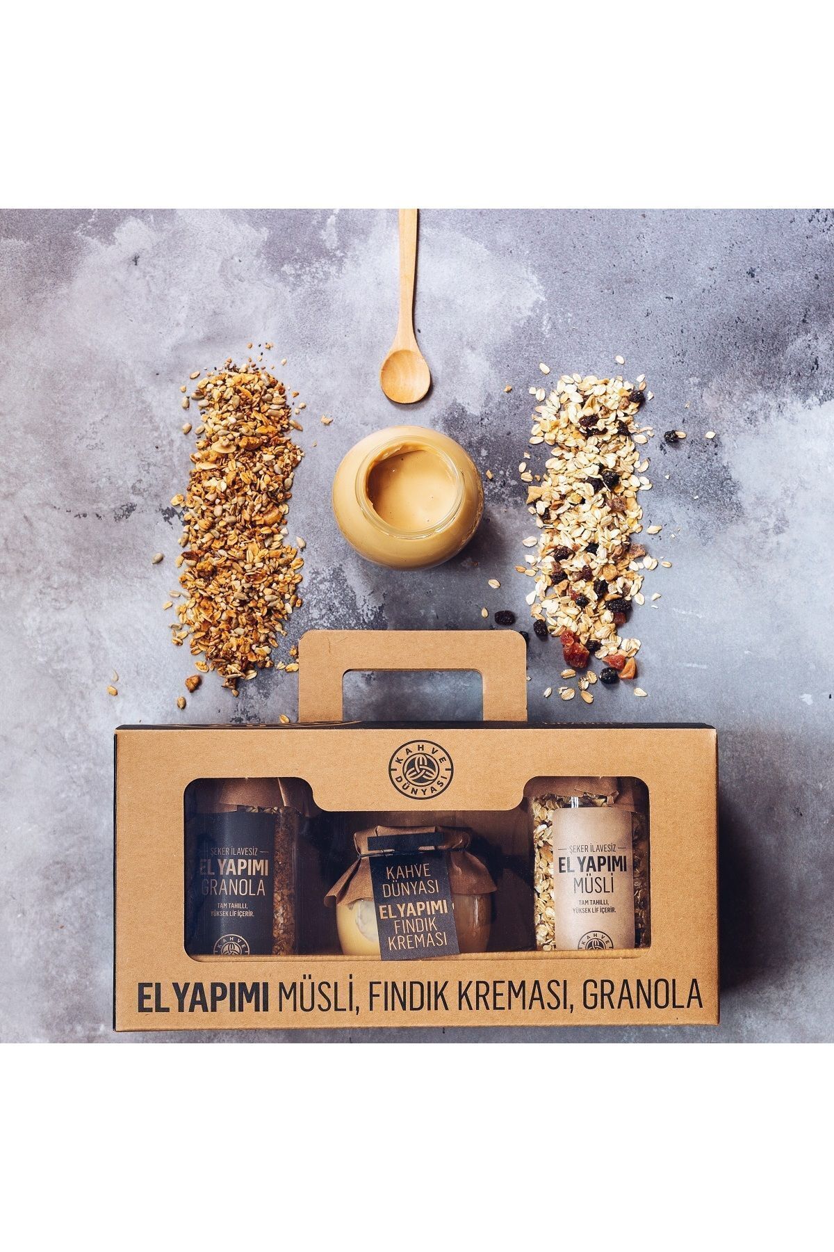 3 Lü Set Granola Müsli Fındık Kreması