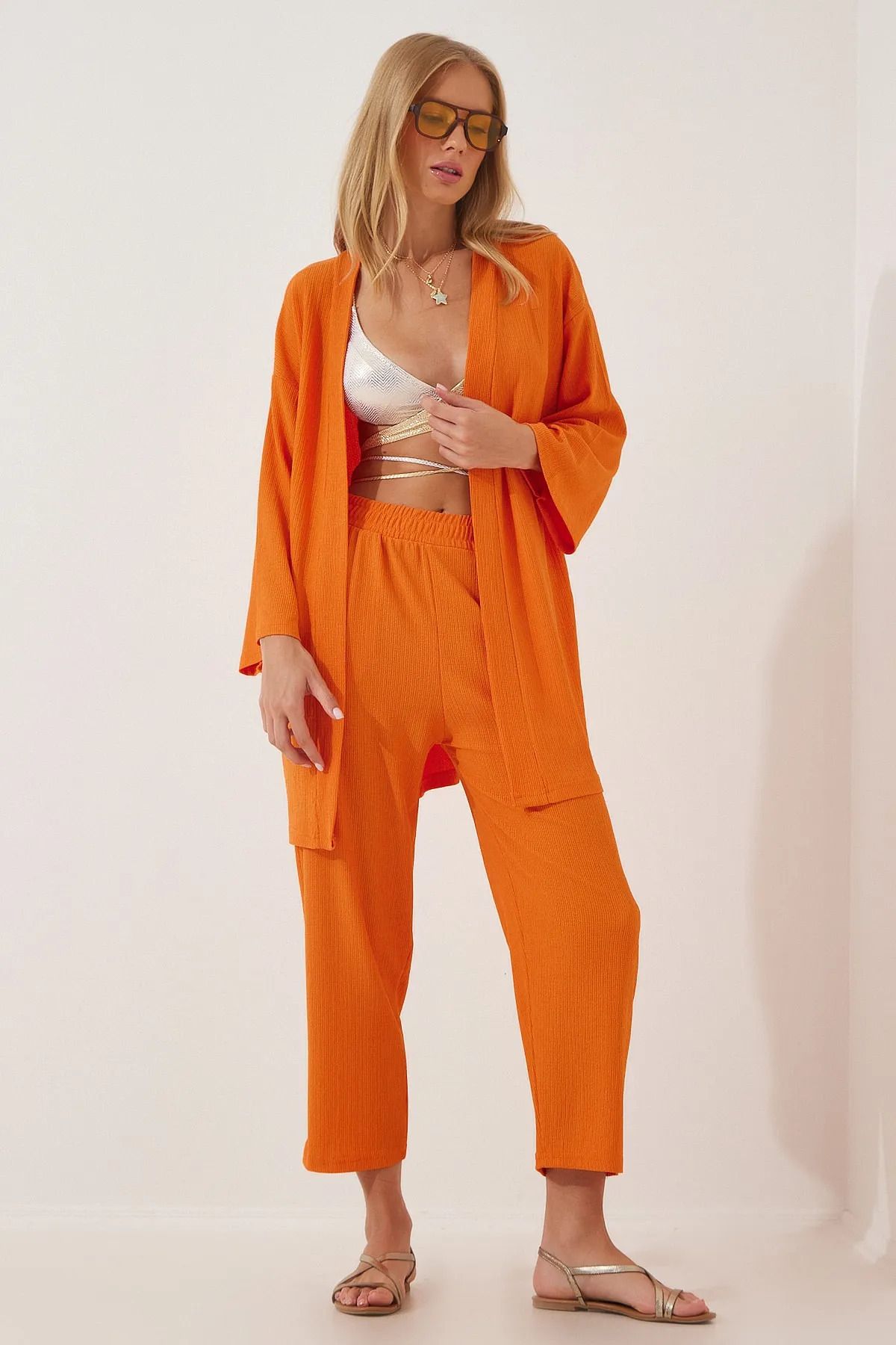 MOTTİSTORE Bürümcük set kimono pantalona