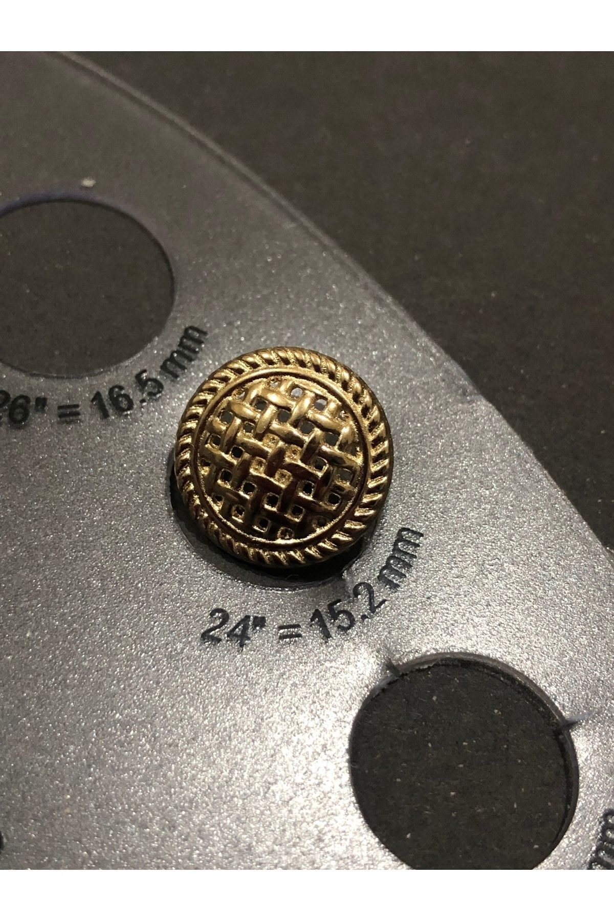 aensia-Gold Gold Mesh Model Button Small Size Button 24 Size Metal Button - Pack of 6 Buttons 5