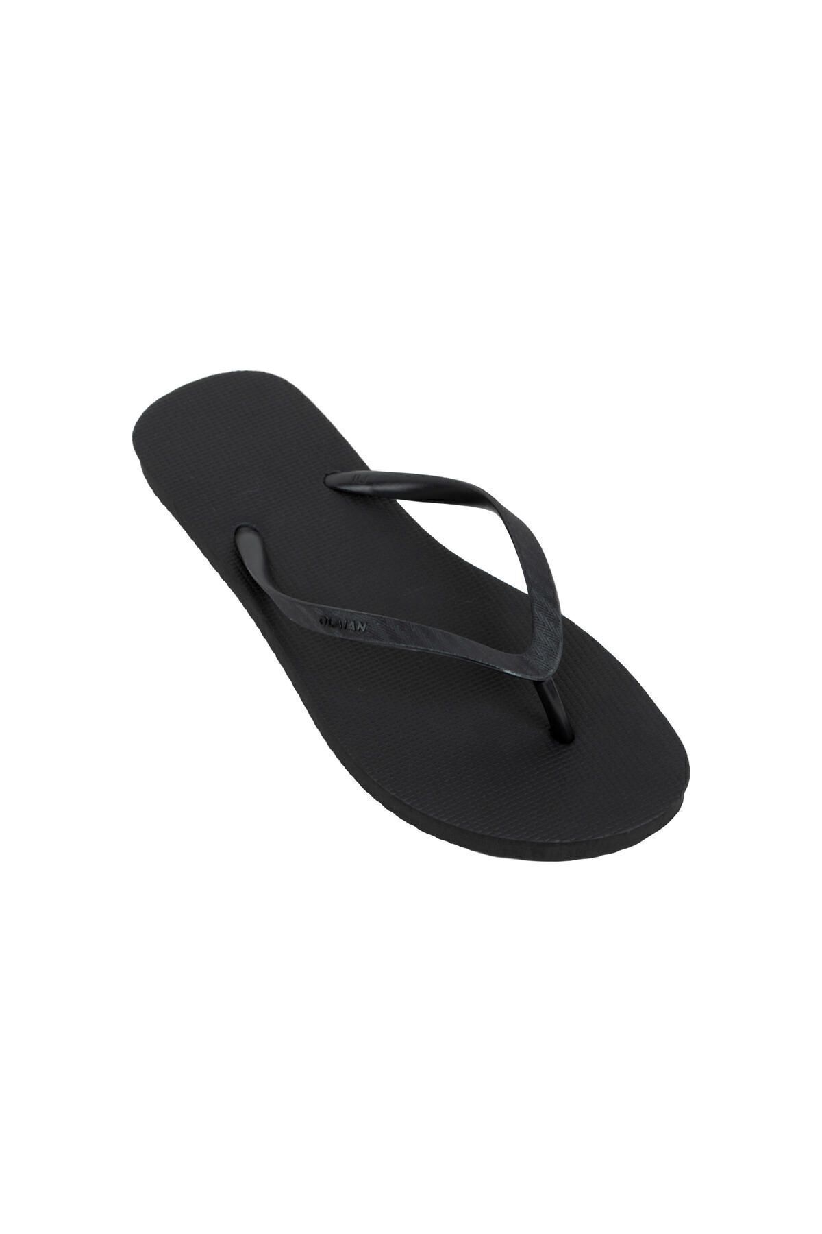 دمپایی ورزشی مشکی زنانه سیاه کف پرواز 100 Decathlon