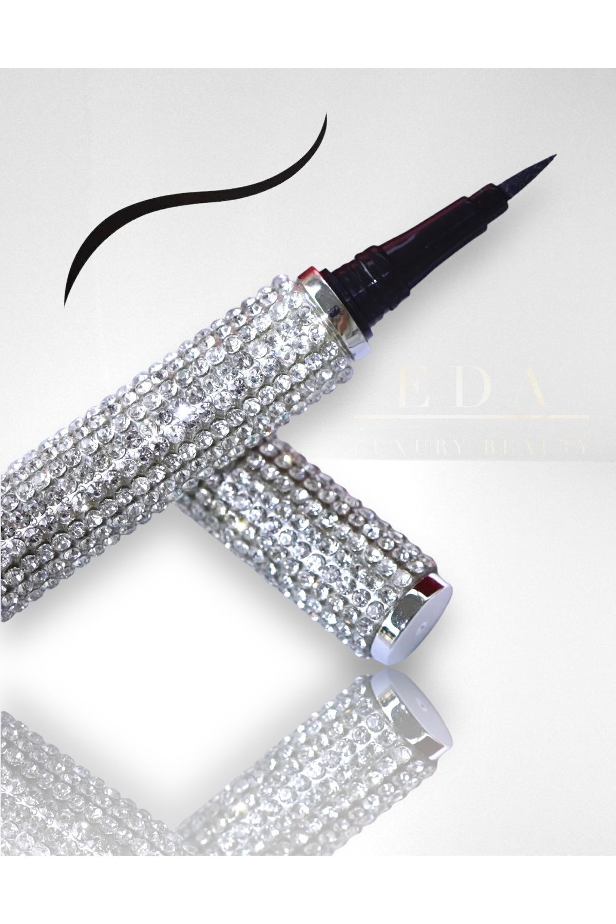 EDA LUXURY BEAUTY-Black Shiny Eye Makeup - Ultra Thin Felt Tip, Waterproof Liquid Eye Liner, Vegan Eye Makeup 1