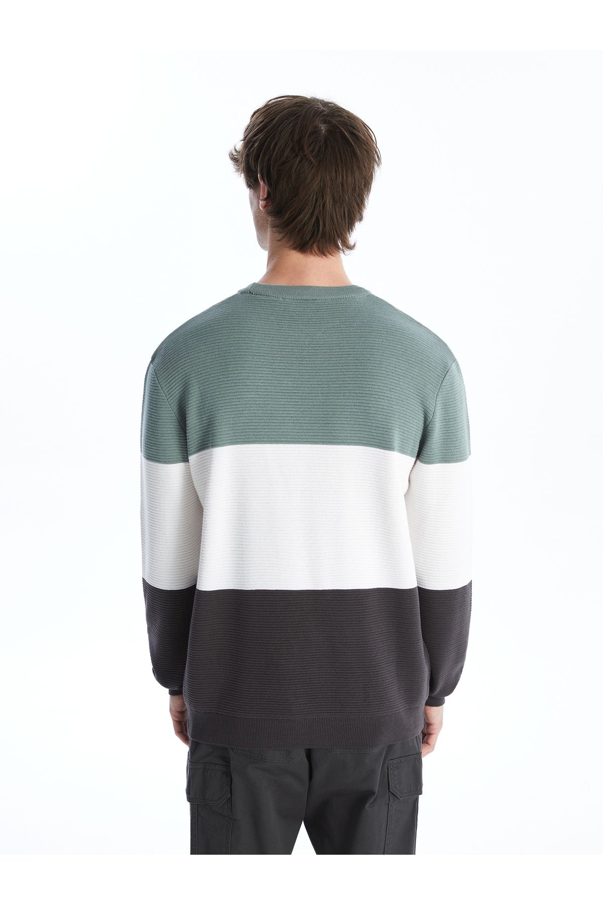 بافت و پلیور مردانه سبز ال سی وایکیکی | W40328Z8 اورجینال - تصویر 5