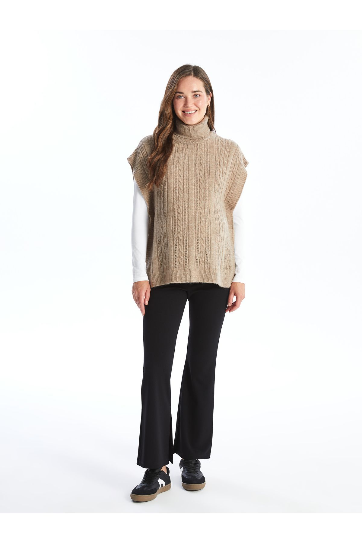 LC Waikiki-Damen-Strickpullover – Rollkragenpullover, selbstgemustert 3