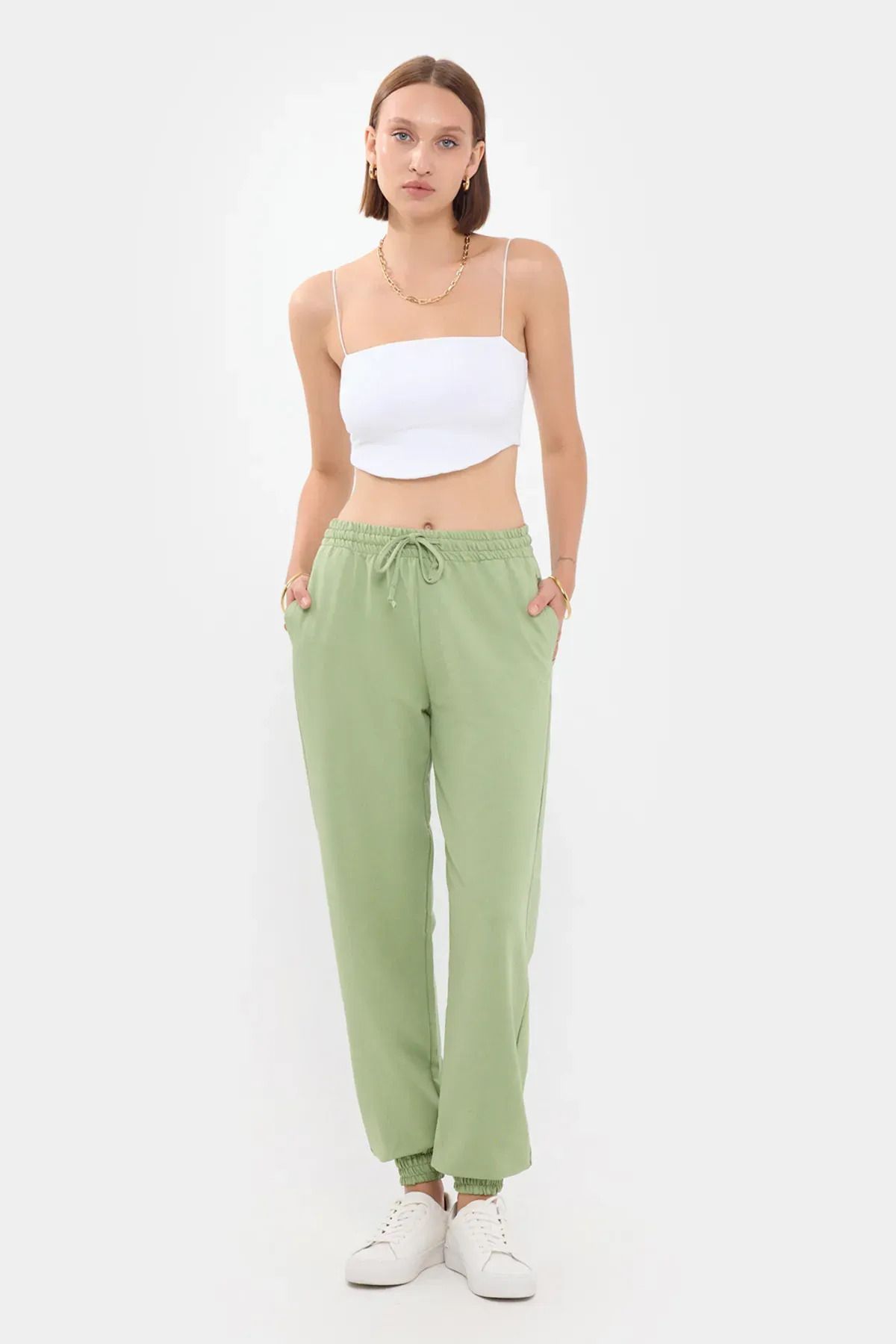 Hiccup-High Strings Adjustable Regular Waist Sweatpants 1
