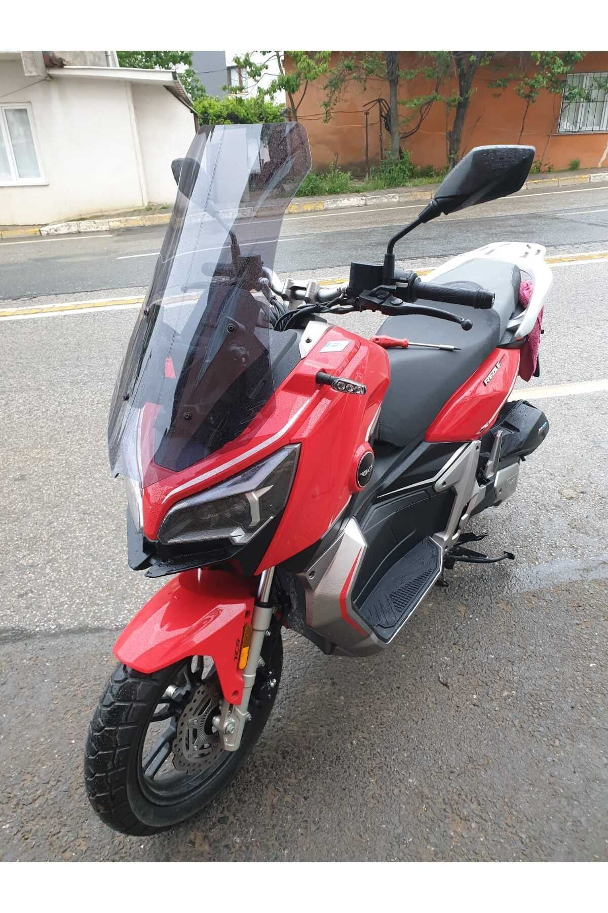 RKS Reale 125 Siperlik Ön Cam 2023-2025 Model 65cm Füme Renkli 4mm ORTA BOYLU Cam