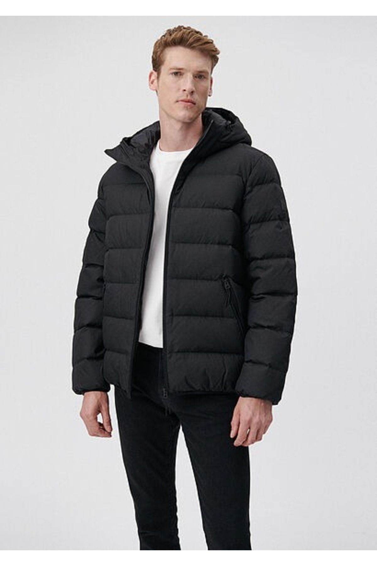 ماوی کاپشن پفی کلاه دار مشکی