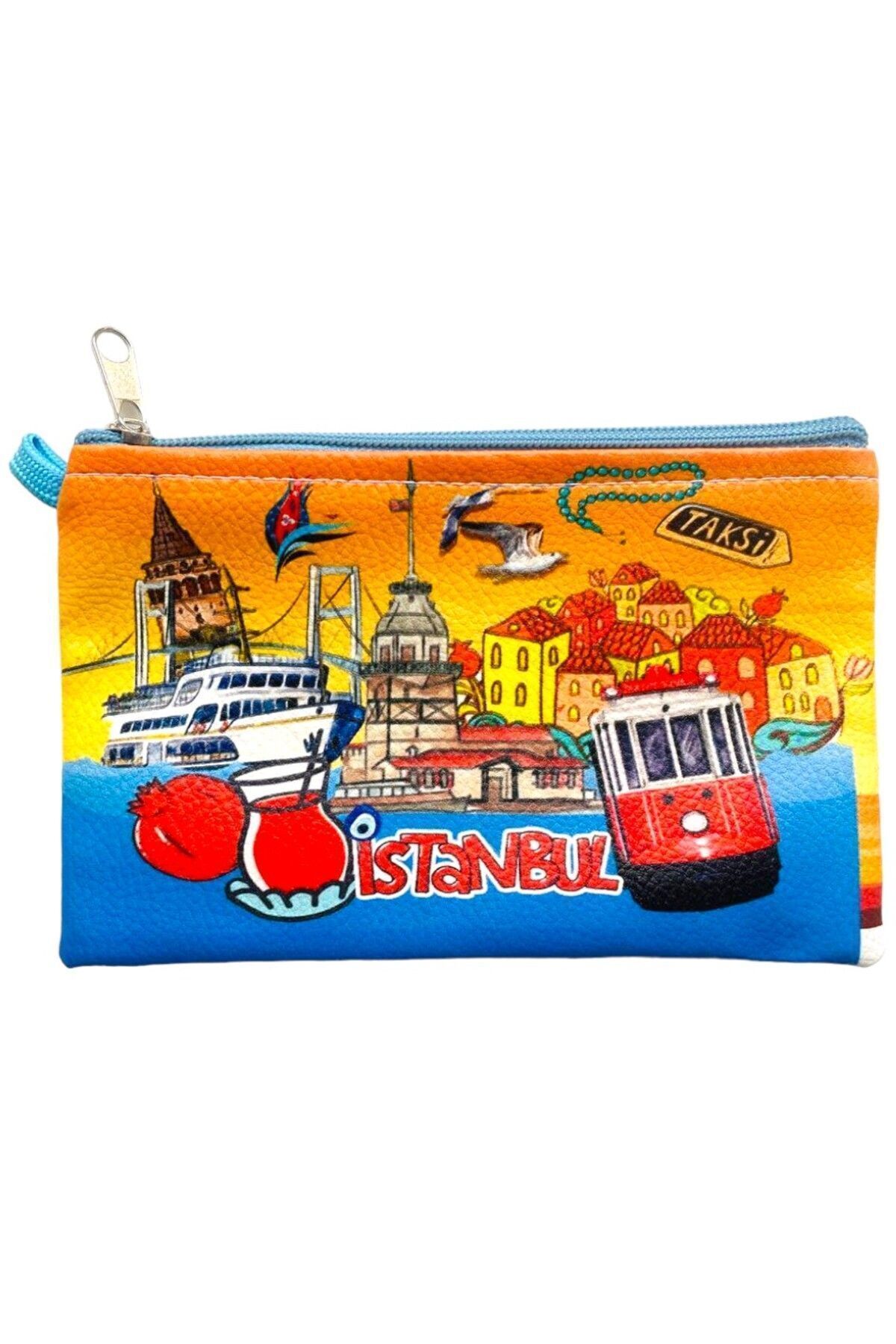 کیف پول زنانه زیپ دار با اندازه متوسط یک نوع قوی شیک استانبول BEAD NAZAR 18 12CM GALATA GIFT