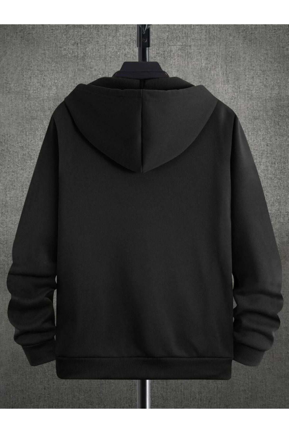Altamira Unisex Siyah Los Angeles 78 Baskı Fermuarlı Kapüşonlu Oversize Hırka görsel 2