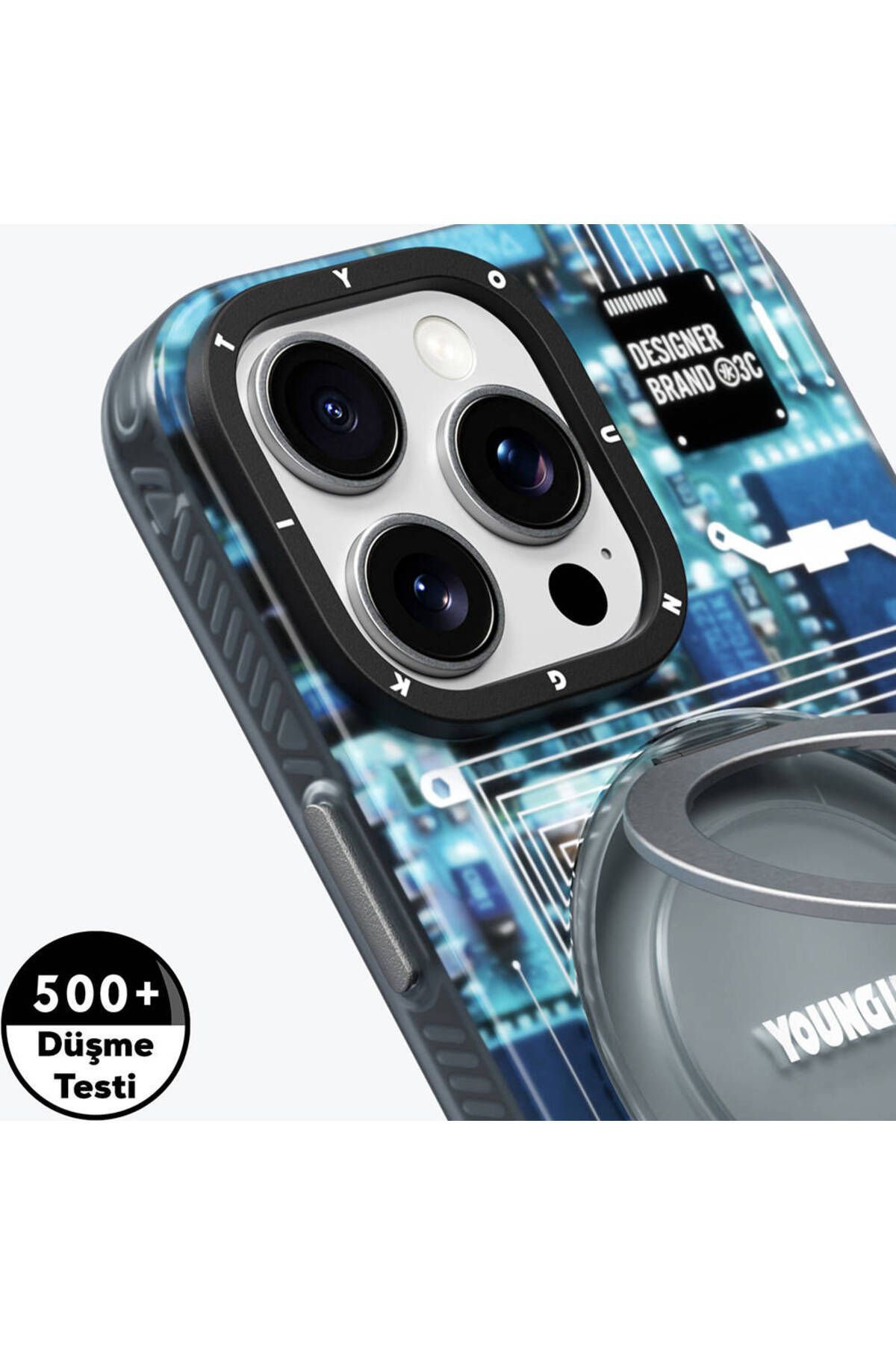 iPhone 16 Pro Youngkit Technology Serisi Magsafe Uyumlu 360° Standlı Kılıf