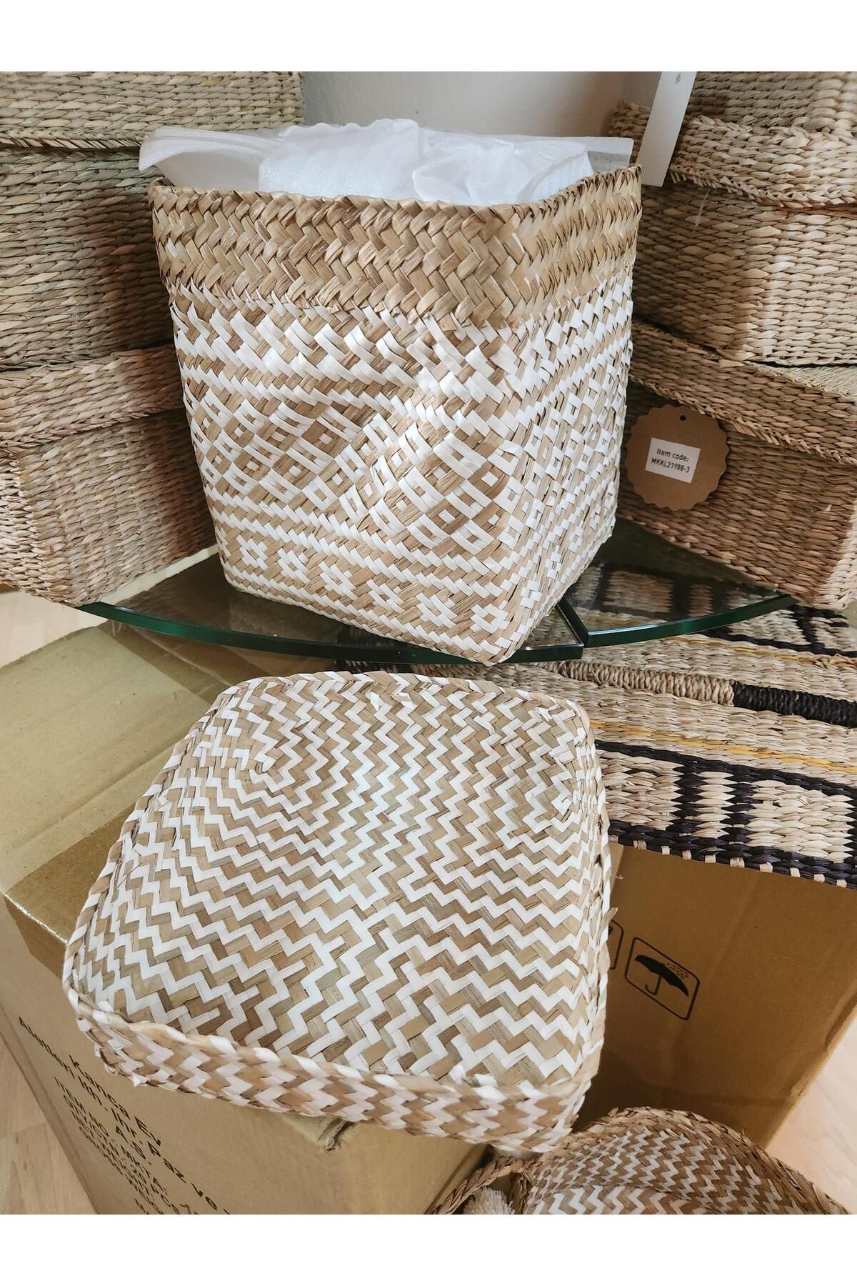 KANCAEV-White Large Square Basket - Soft Body with Lid 4