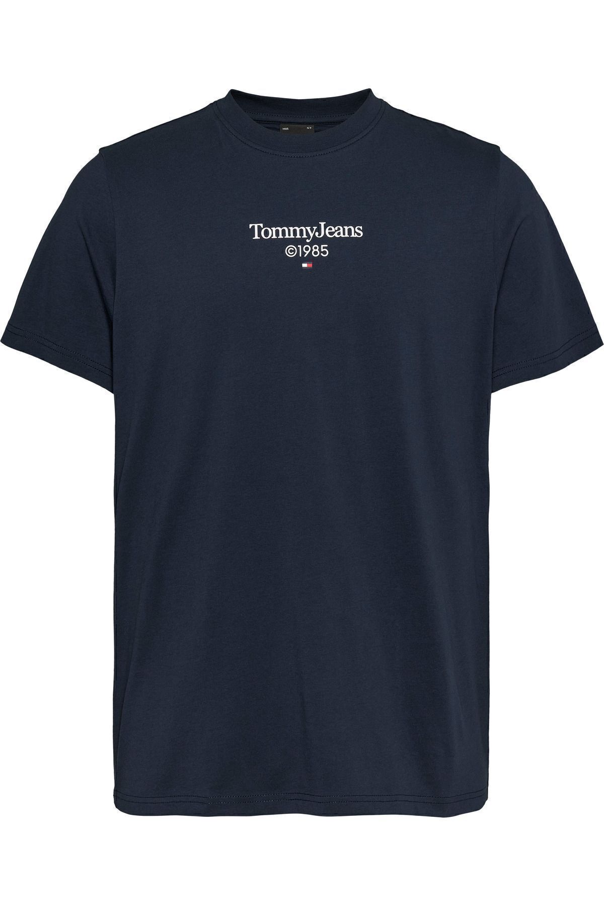 تی شرت آبی مردانه آرم پرچم نر یقه پنبه ارگانیک خالص برای استفاده روزانه مناسب است Tommy Hilfiger