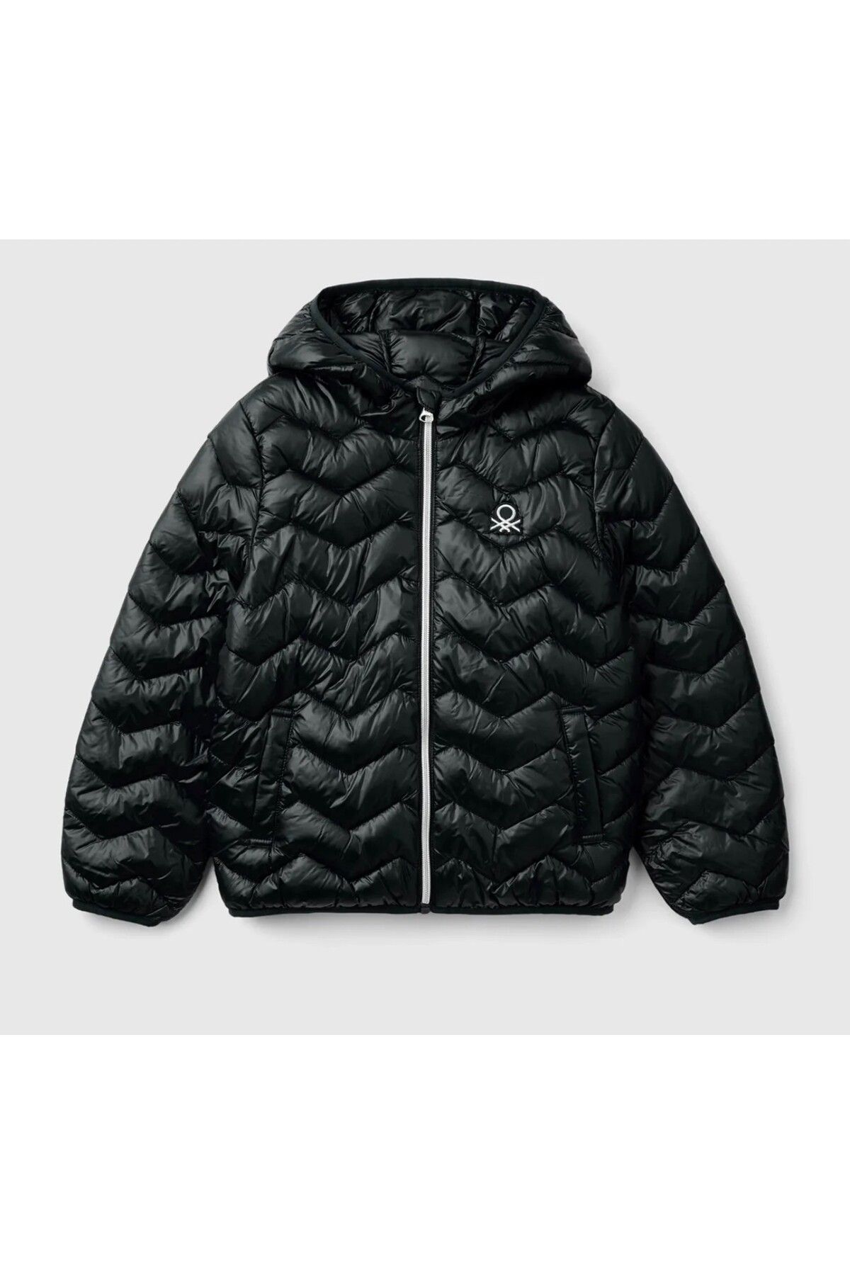 یونایتد کالرز آو بنتون کاپشن پفی نازک کلاه دار دخترانه