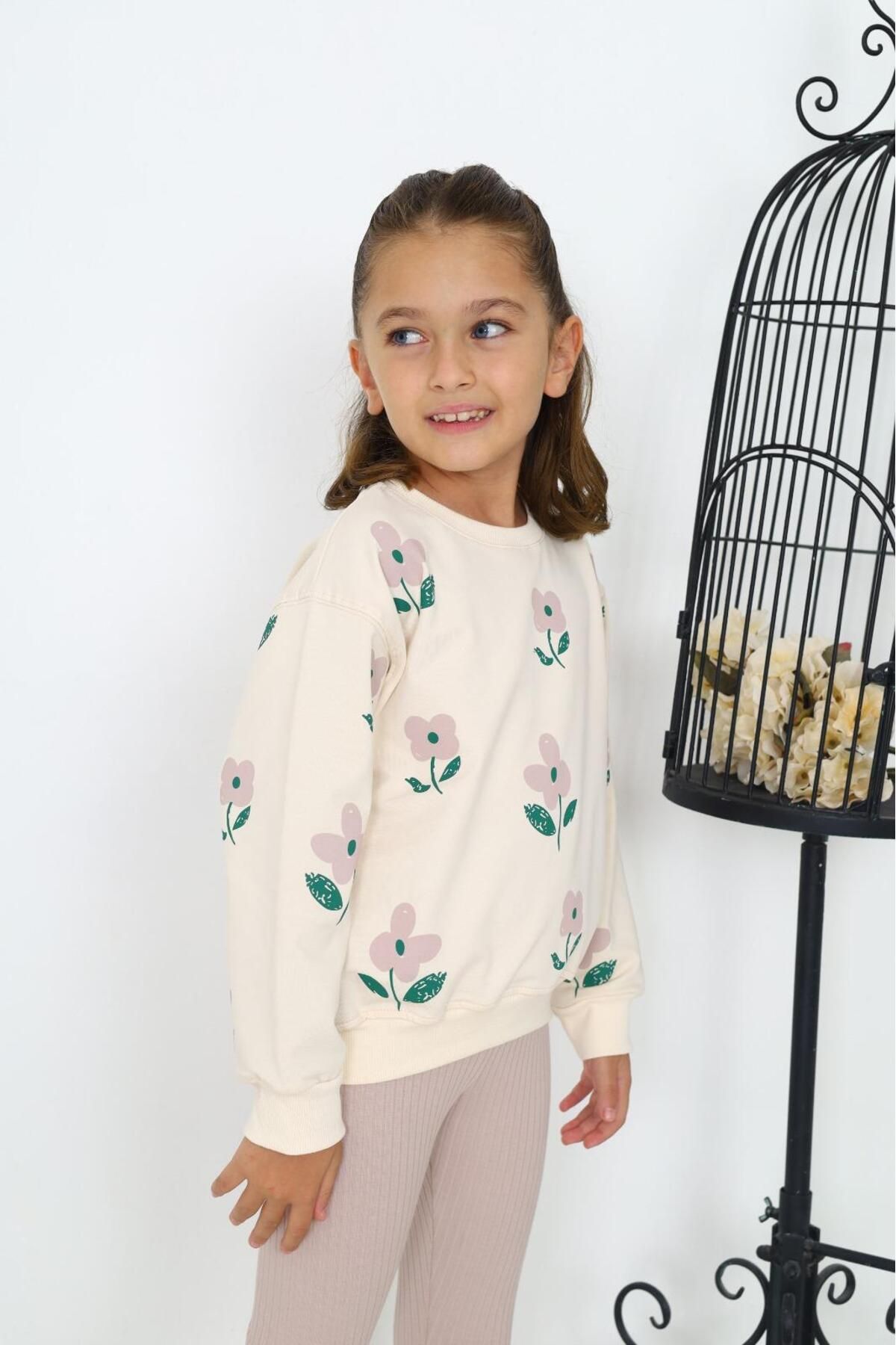My Kids Wear-Floral Patterned Two Thread Set for Girl 5