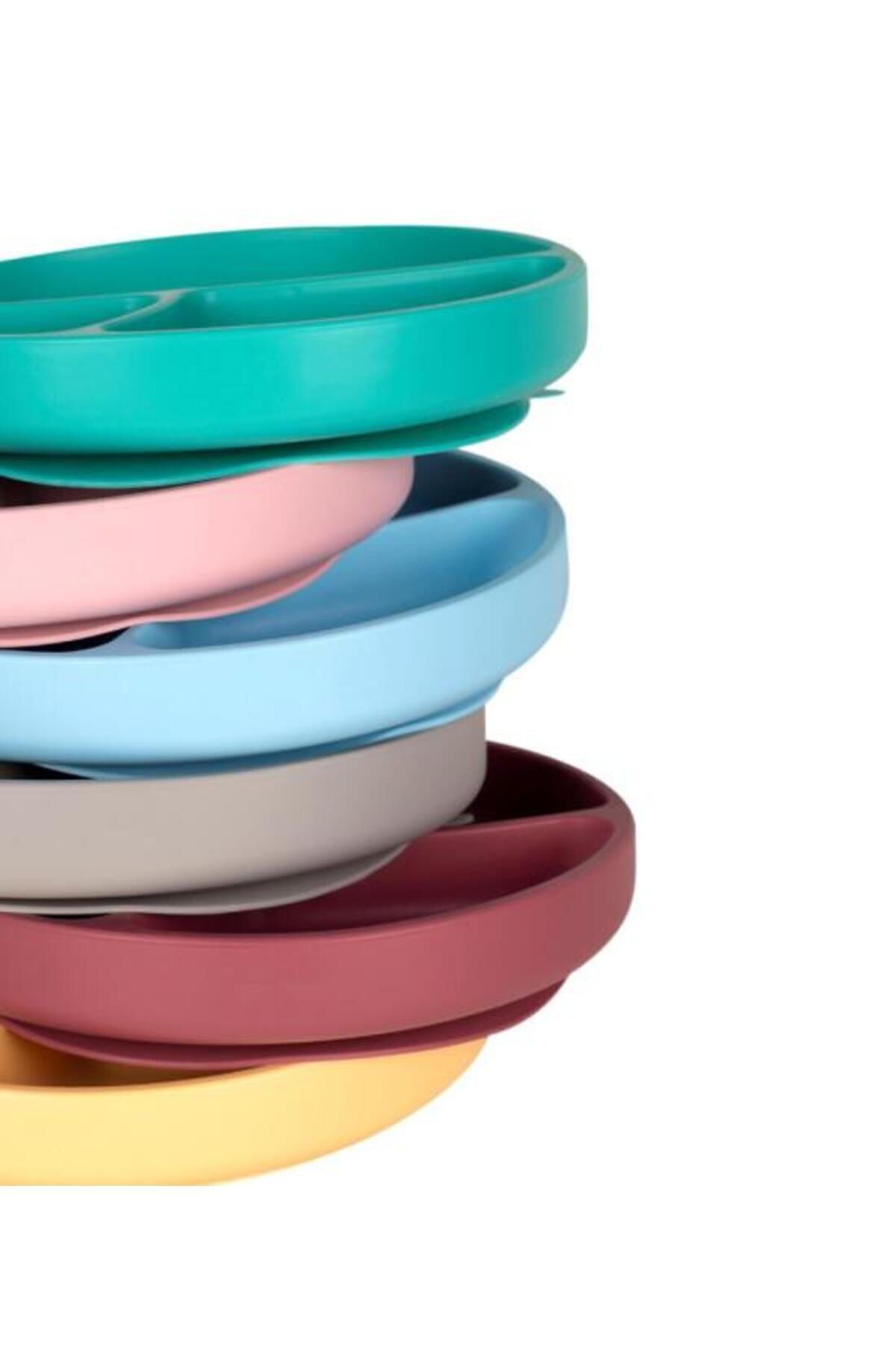 OiOi Porsiyon Vakum Tabanlı Silikon Tabak River Green fotoğrafı 5 (önizleme)