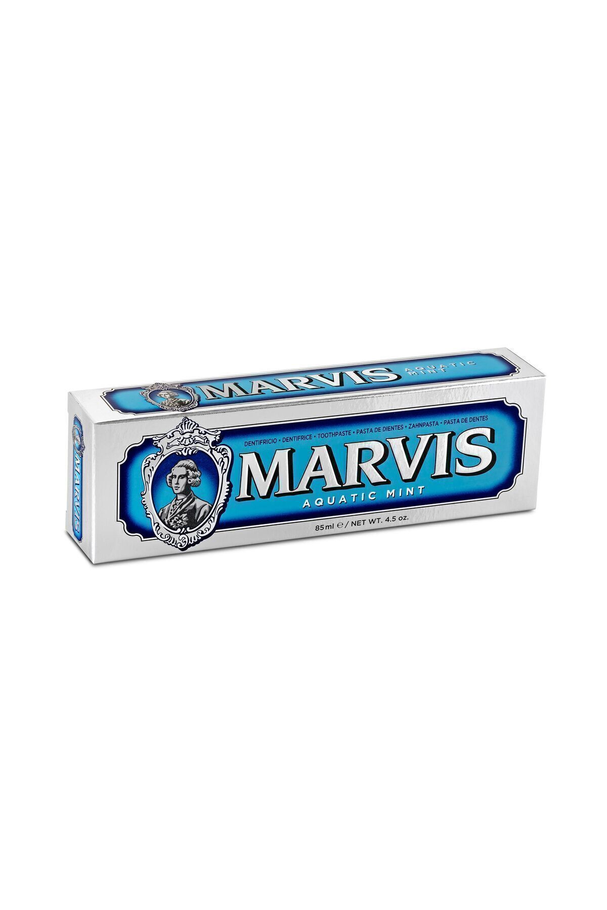 خمیردندان مردانه و زنانه خمیر دندان نعناع آبزی 85 میل + مسواک نرم 2 مجموعه مراقبت ماوریس Marvis