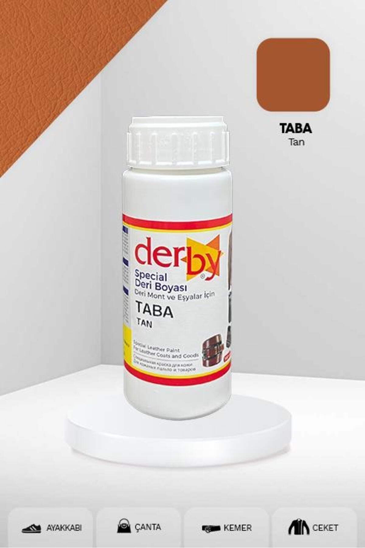 Derby Special Taba Deri Boyası 100 ml / Mont Eşya Çanta Kemer Cüzdan Ayakkabı Deri Boyası