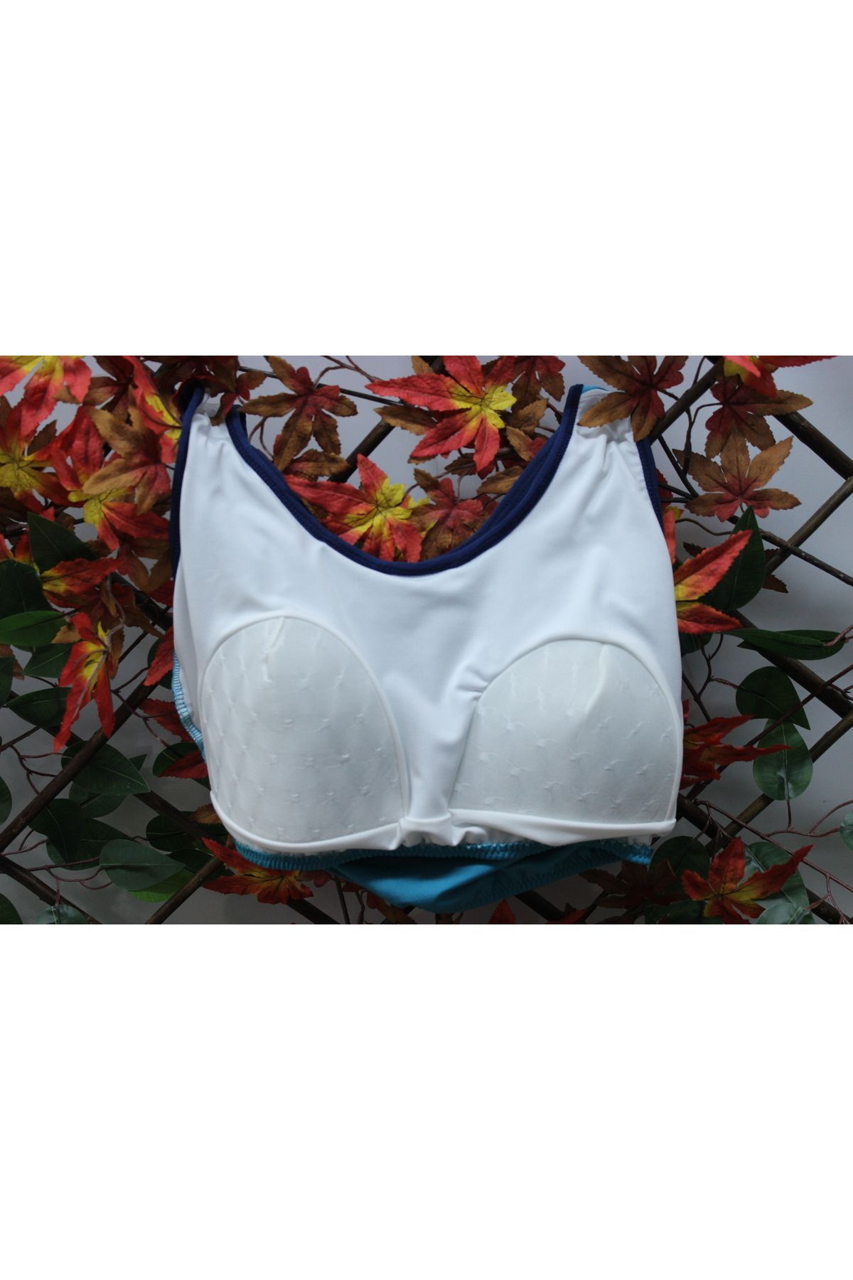 mikam-Costum de baie în dungi pentru damă cu pantaloni scurți de înot - burete, ștampilă mare/piscină 6