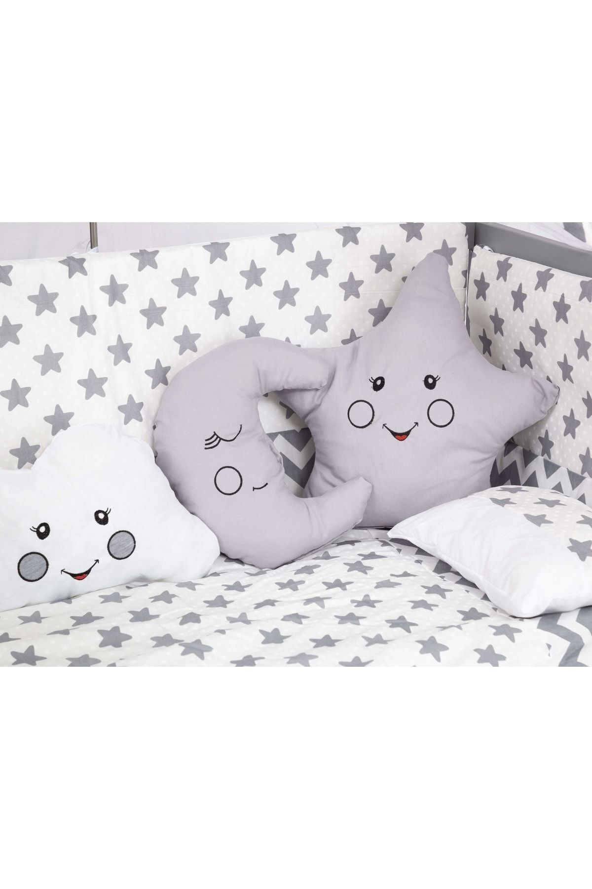 bebeget Süper Natural ahşap Beşik 4 Kademeli Gri Anne Yanı Sallanır Bebek Beşiği 60x120 -uyku Seti Yatak G3. fotoğrafı 4 (önizleme)