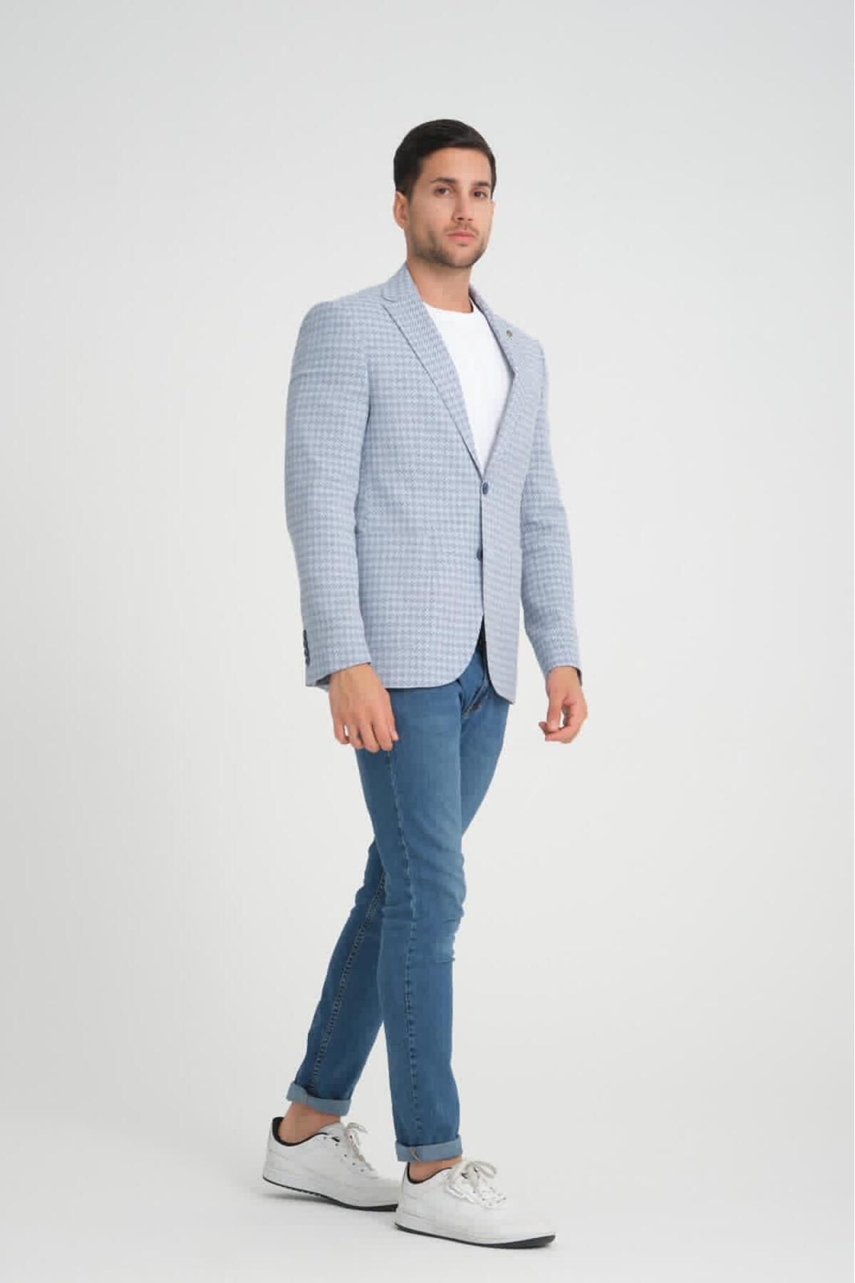 ژاکت مردانه آبی Luisero | 1449 اورجینال - تصویر 5