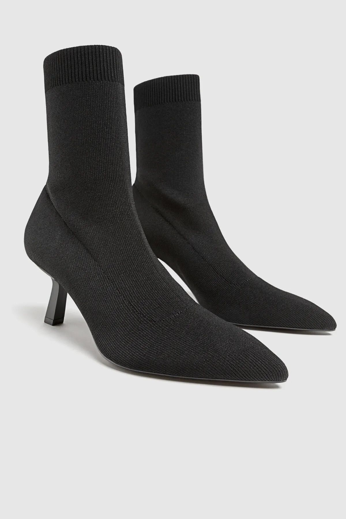 DUXAL SHOES-Botine negre stretch cu toc 2