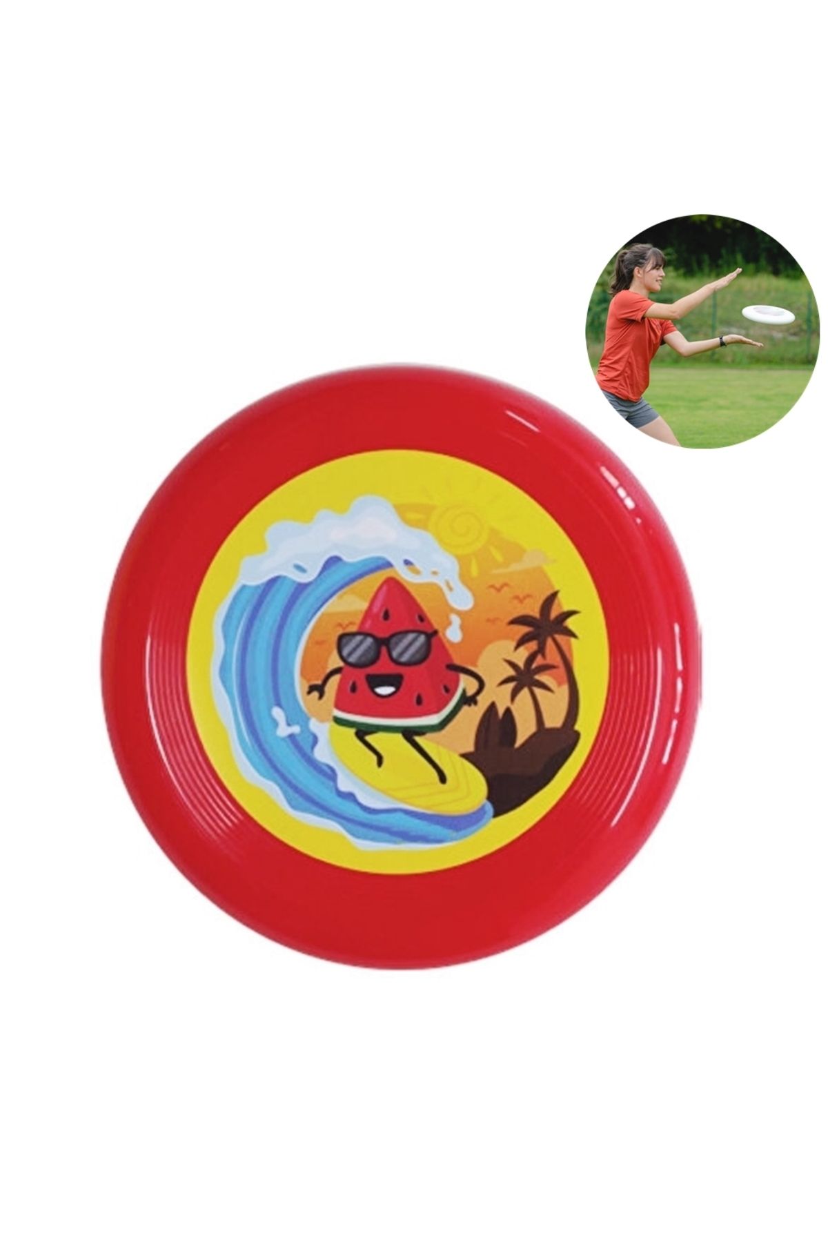 Desenli Frizbi - Meyve Desenli Frizbi - Frisbee - Atış Oyunu - Atış Eğlence Oyunu - Fırlatma Oyunu